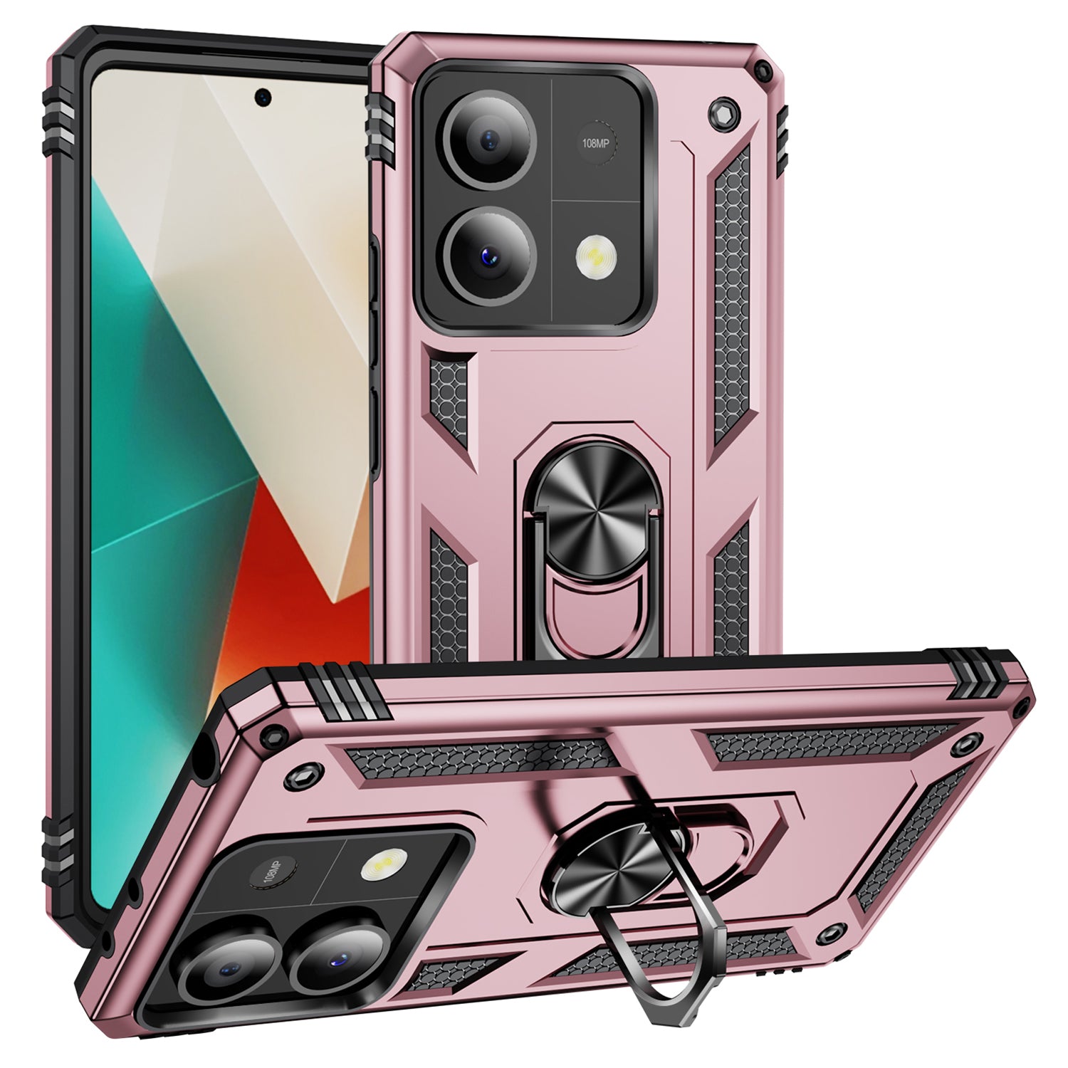 For Xiaomi Redmi Note 13 5G (Global) Kickstand Case Shockproof PC+TPU Phone Cover