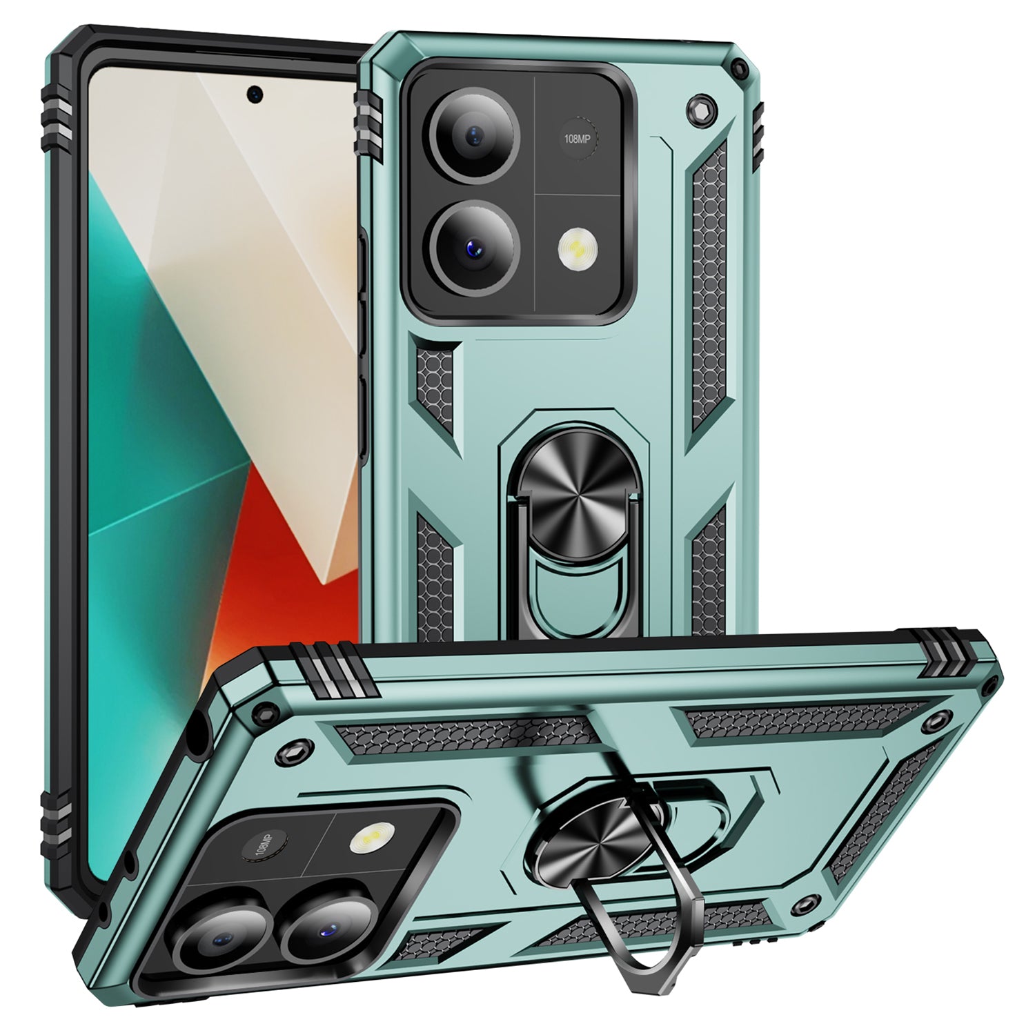 For Xiaomi Redmi Note 13 5G (Global) Kickstand Case Shockproof PC+TPU Phone Cover