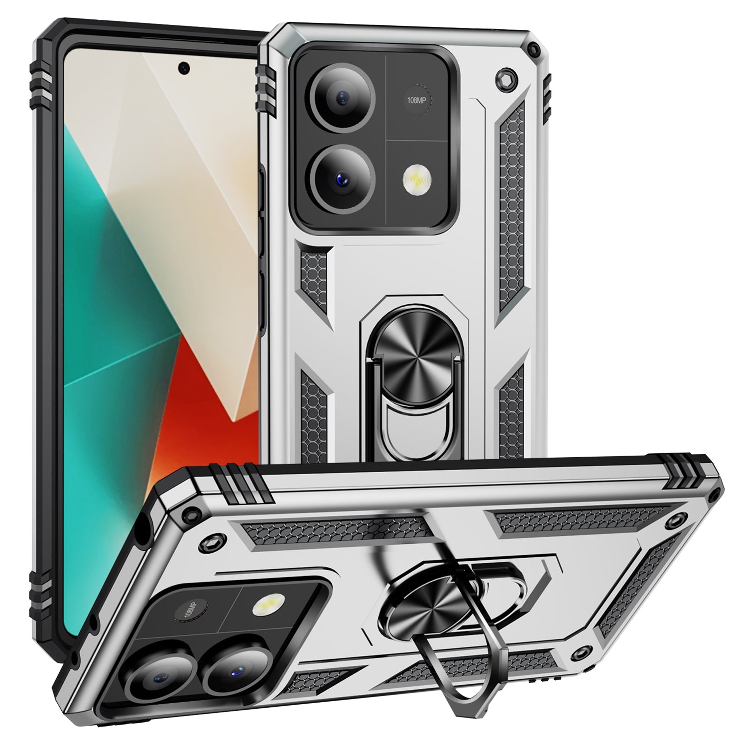 For Xiaomi Redmi Note 13 5G (Global) Kickstand Case Shockproof PC+TPU Phone Cover