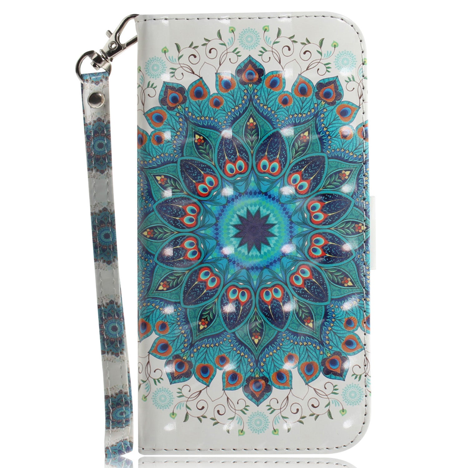 For Xiaomi Redmi Note 13 4G Case with Hand Strap Pattern Printing Leather Phone Cover