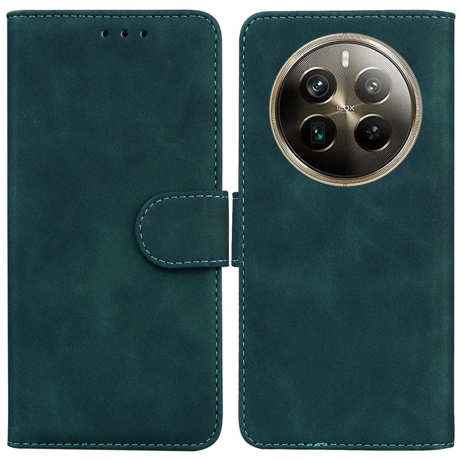 For Realme 12 Pro 5G / 12 Pro+ 5G Case Stand Solid Color Leather Flip Phone Cover