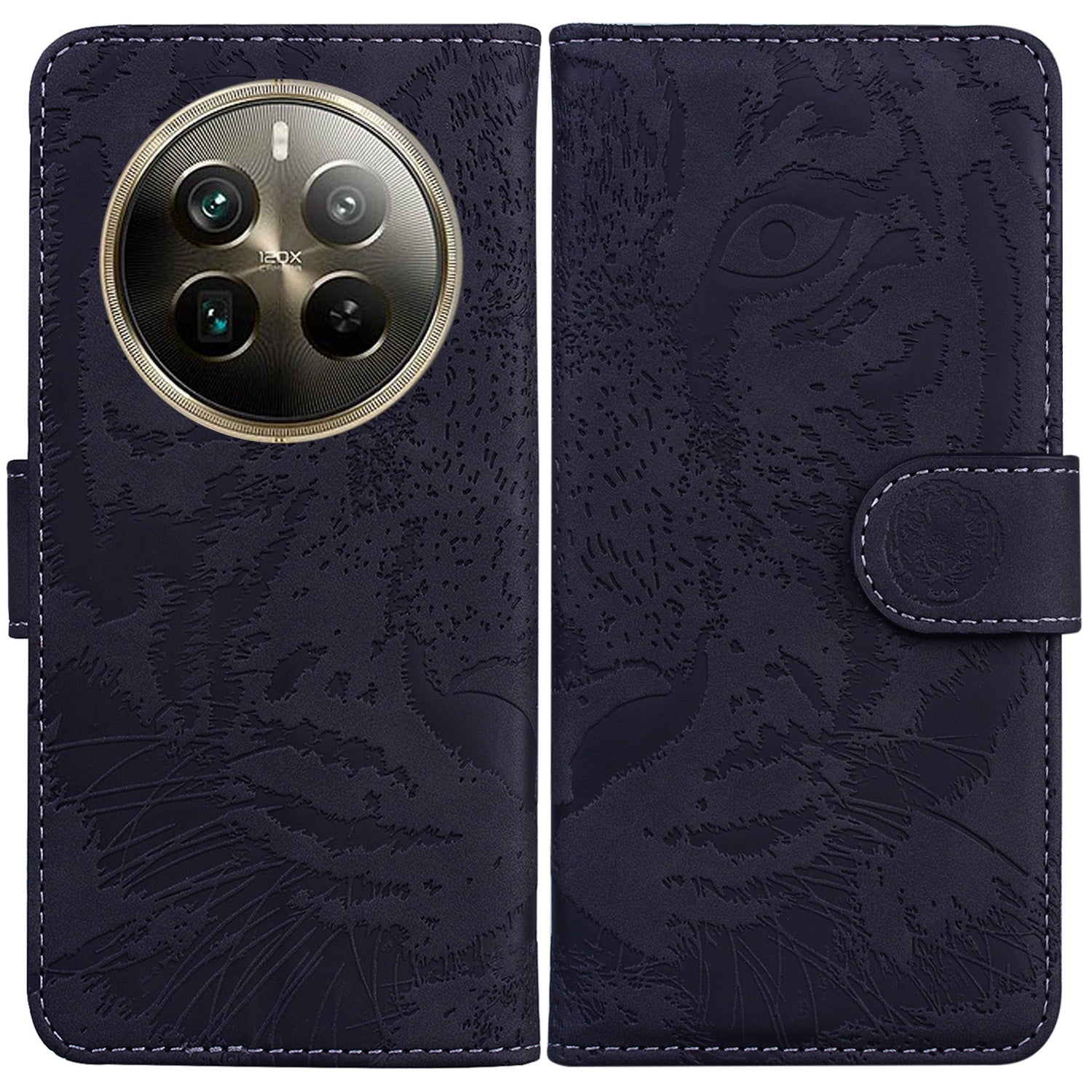 For Realme 12 Pro 5G / 12 Pro+ 5G Case Tiger Pattern PU Leather Wallet Phone Cover