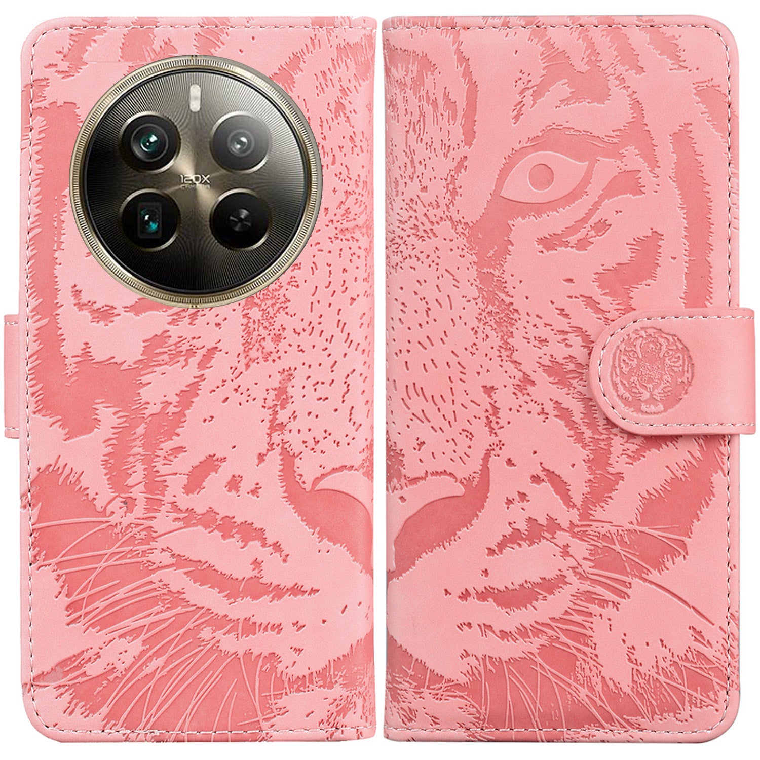 For Realme 12 Pro 5G / 12 Pro+ 5G Case Tiger Pattern PU Leather Wallet Phone Cover