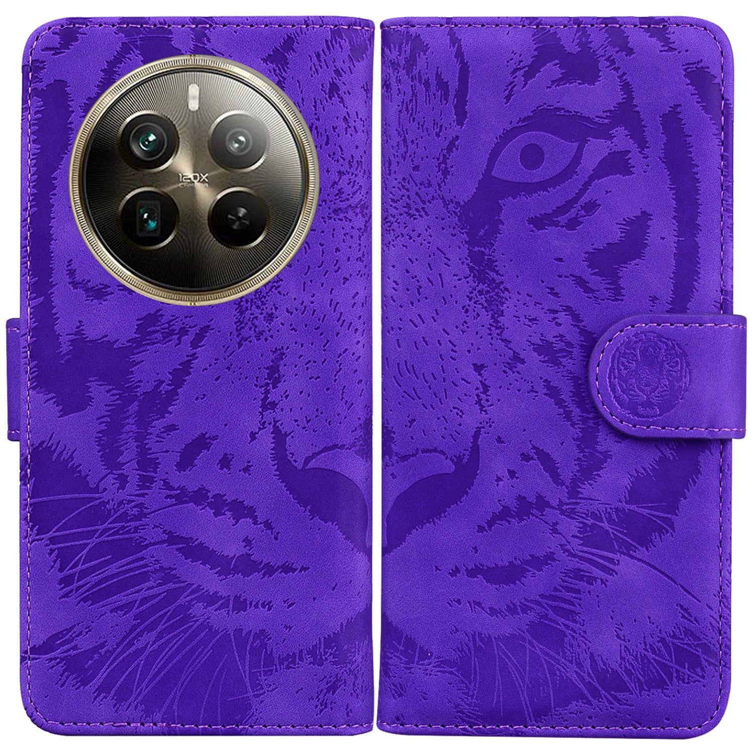 For Realme 12 Pro 5G / 12 Pro+ 5G Case Tiger Pattern PU Leather Wallet Phone Cover