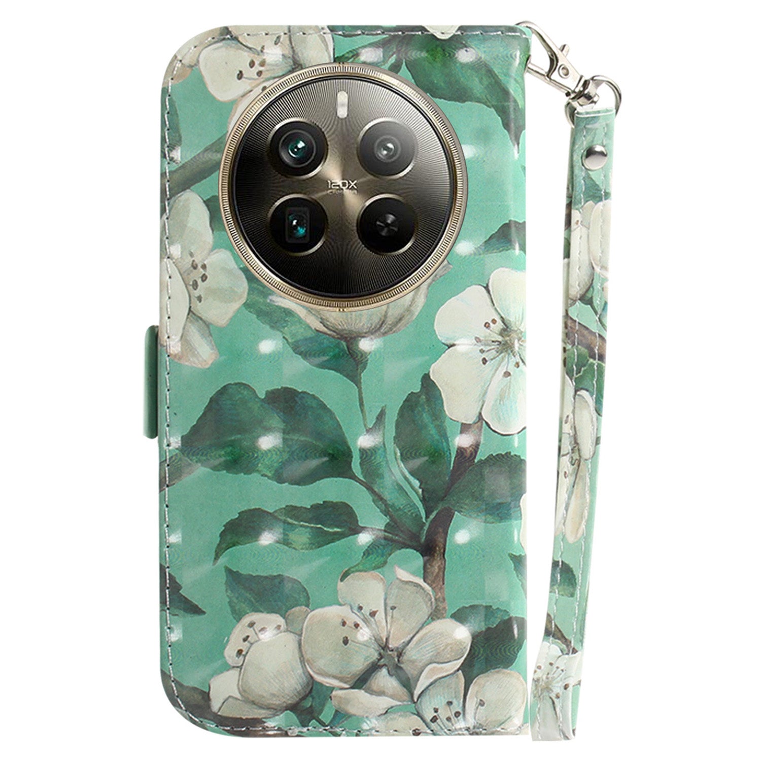 For Realme 12 Pro 5G / 12 Pro+ 5G Wallet Case Pattern Printed Leather Cover with Strap