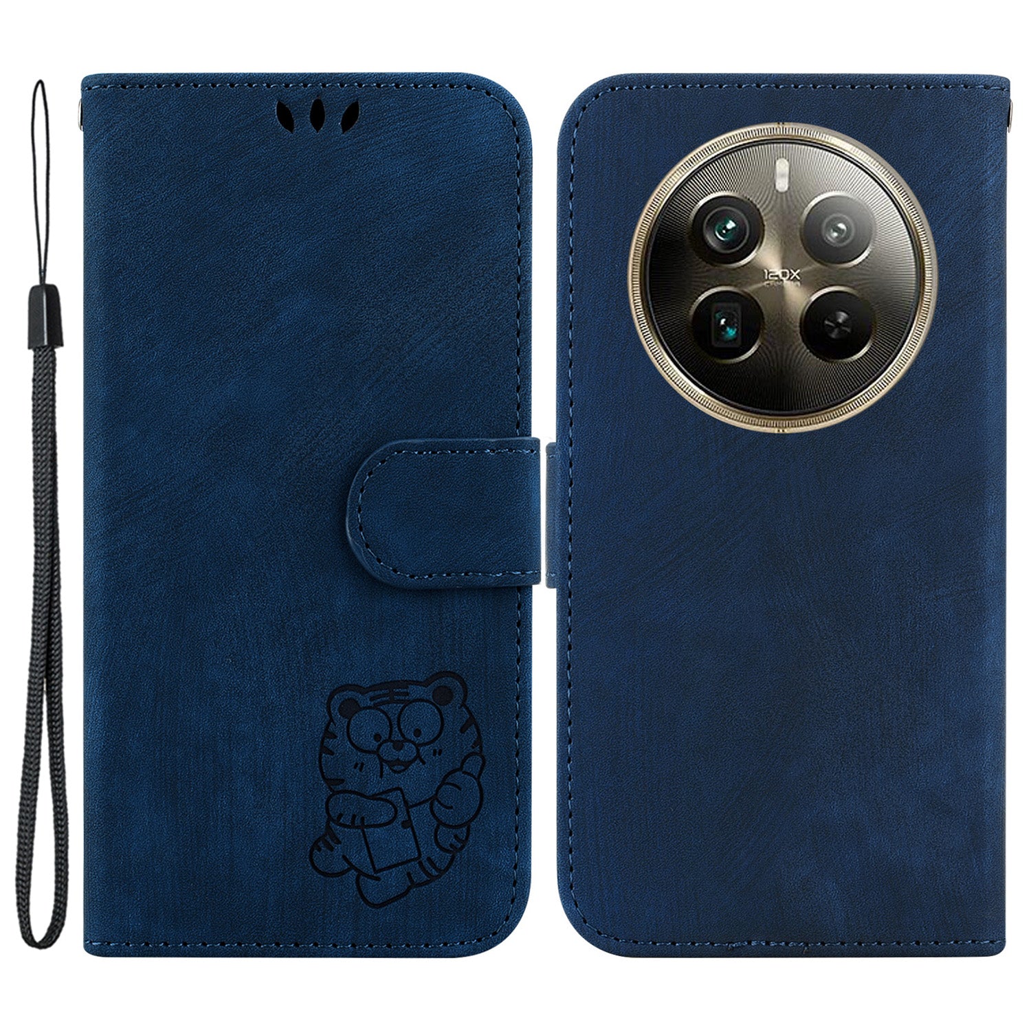 For Realme 12 Pro 5G / 12 Pro+ 5G Wallet Phone Case Cute Tiger Imprinted Leather Phone Cover