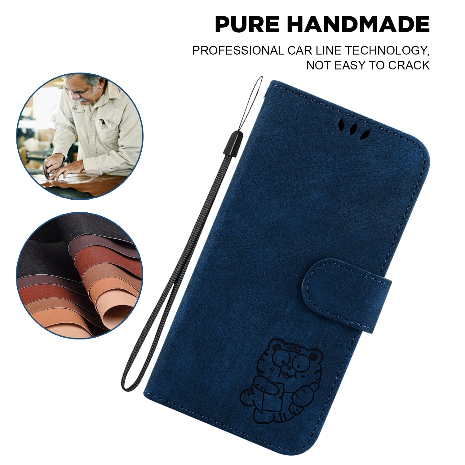 For Realme 12 Pro 5G / 12 Pro+ 5G Wallet Phone Case Cute Tiger Imprinted Leather Phone Cover