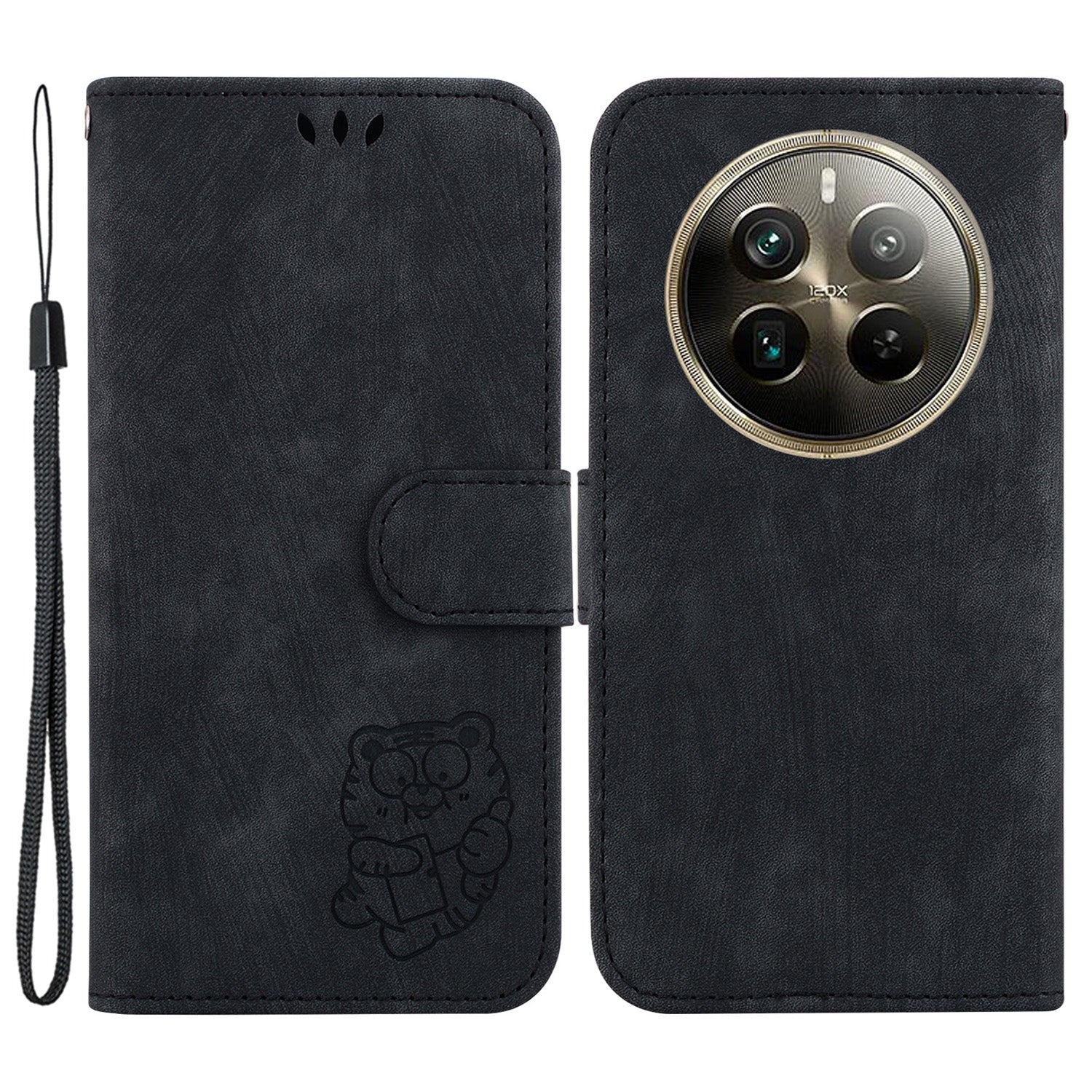 For Realme 12 Pro 5G / 12 Pro+ 5G Wallet Phone Case Cute Tiger Imprinted Leather Phone Cover