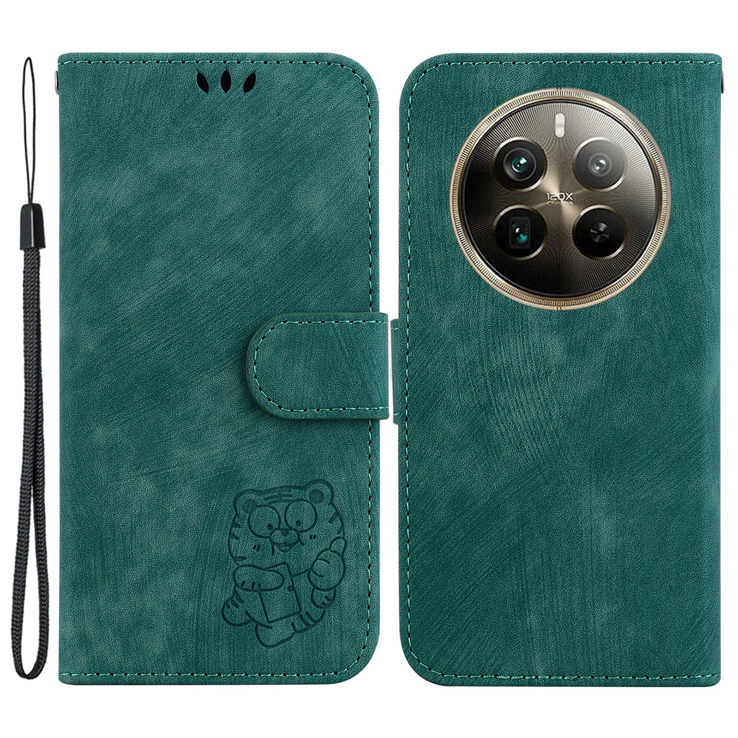For Realme 12 Pro 5G / 12 Pro+ 5G Wallet Phone Case Cute Tiger Imprinted Leather Phone Cover