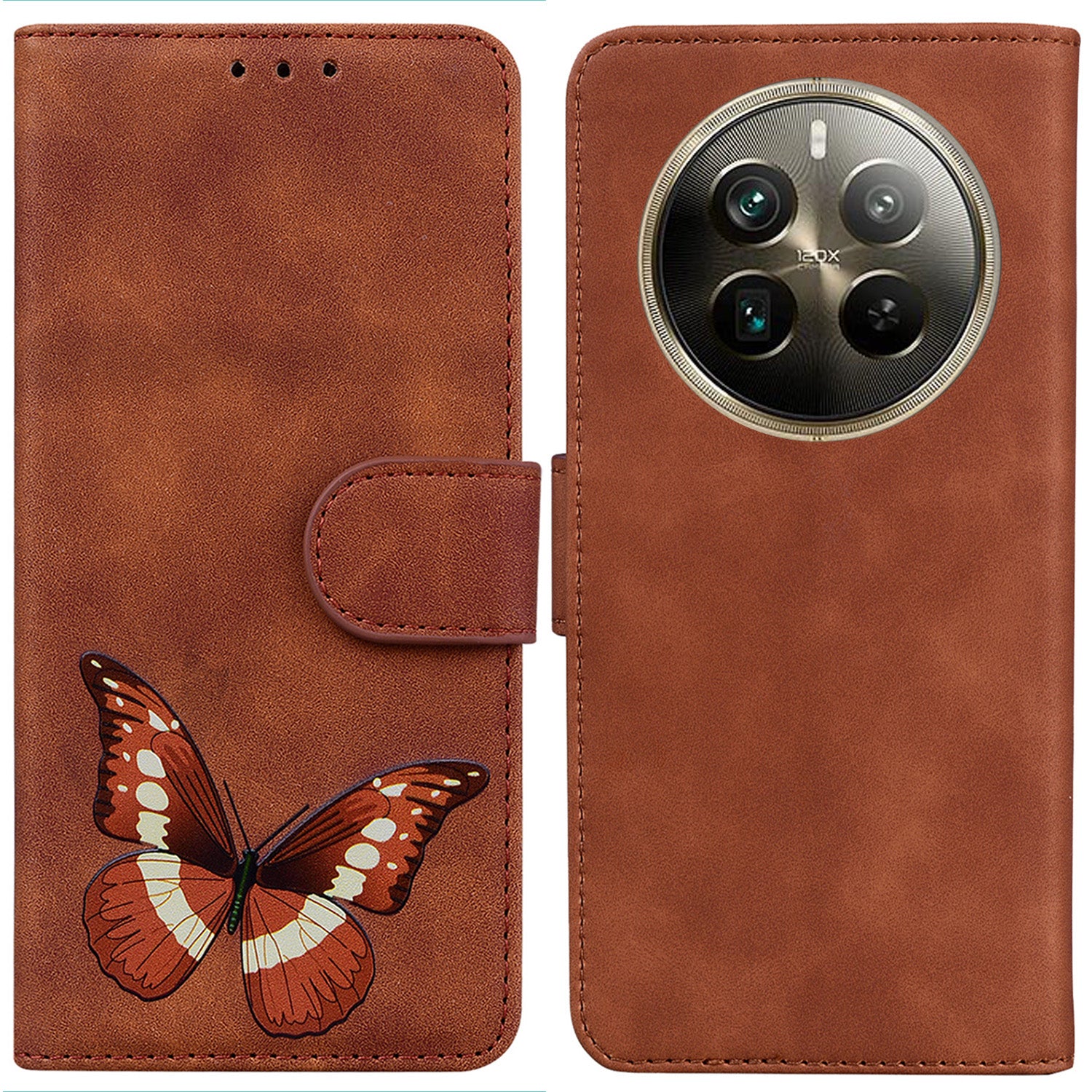 For Realme 12 Pro 5G / 12 Pro+ 5G Shockproof Case Butterfly Printed PU Leather Wallet Phone Cover