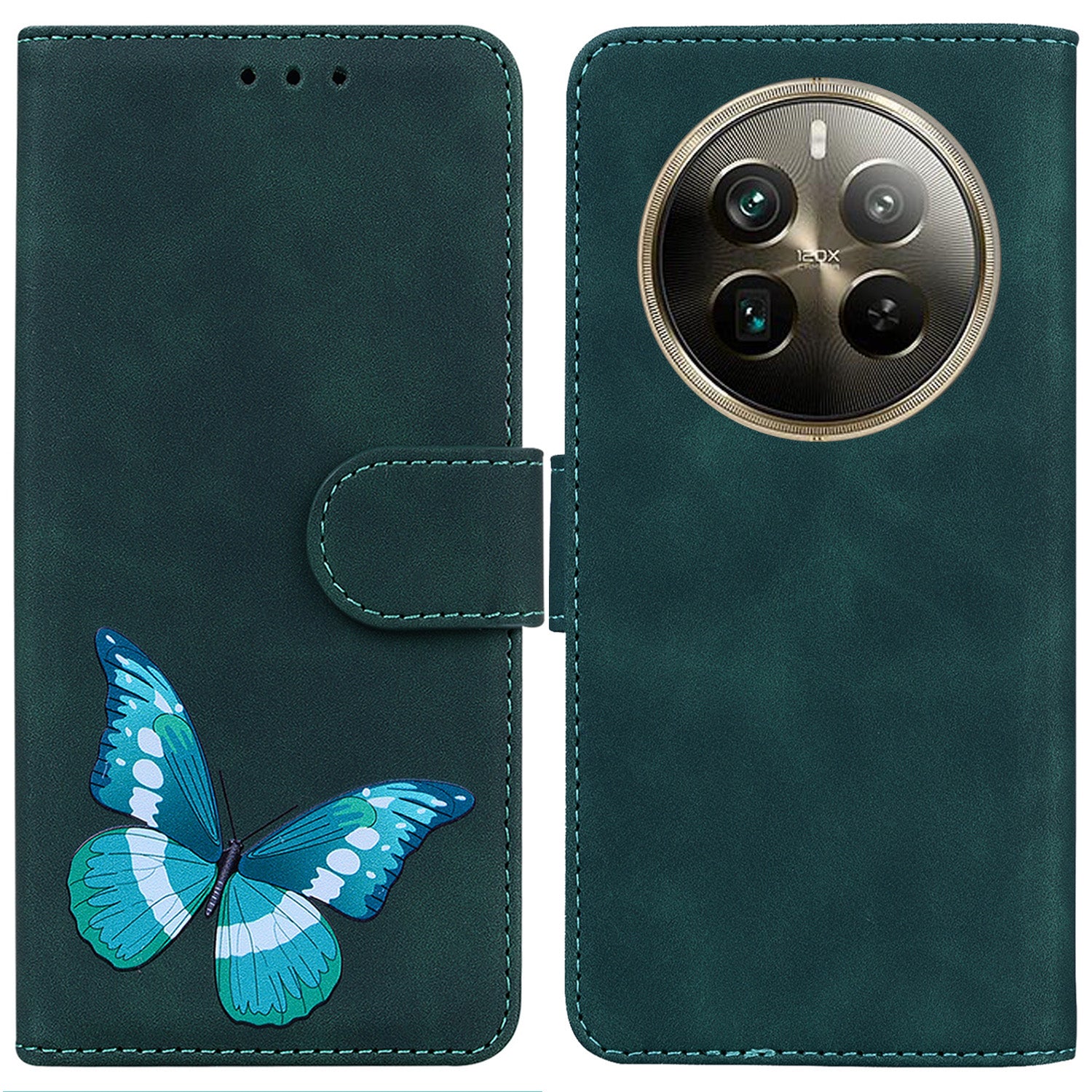 For Realme 12 Pro 5G / 12 Pro+ 5G Shockproof Case Butterfly Printed PU Leather Wallet Phone Cover