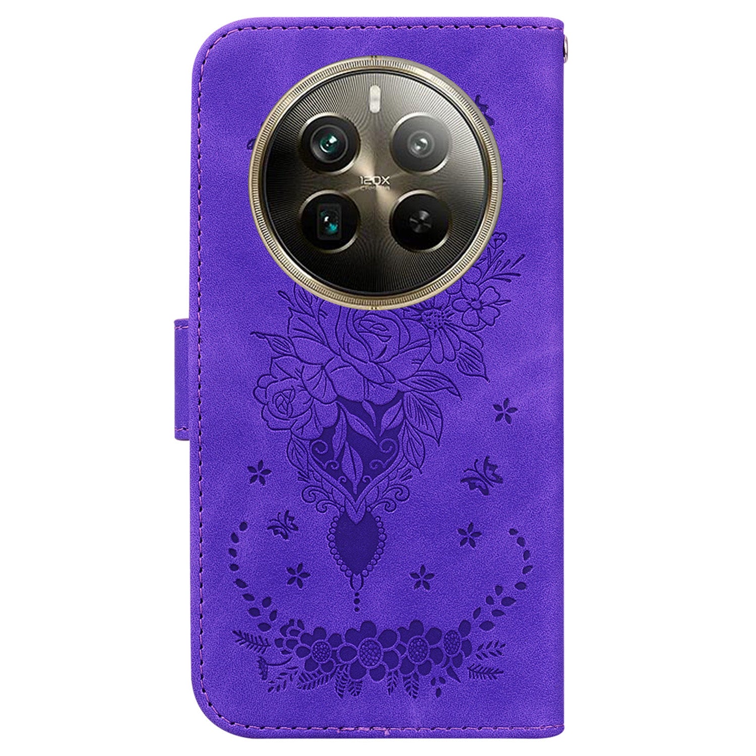 For Realme 12 Pro 5G / 12 Pro+ 5G Case PU Leather+TPU Imprinted Phone Cover with Flower Pattern
