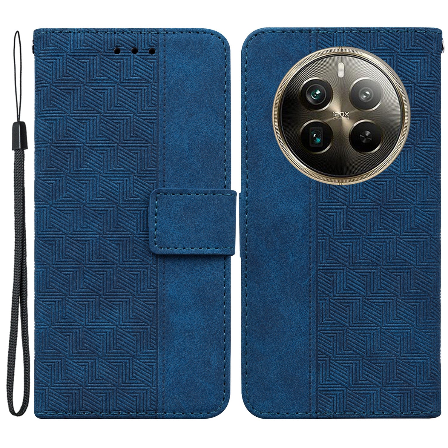 For Realme 12 Pro 5G / 12 Pro+ 5G Wallet Case Geometry Leather Phone Cover