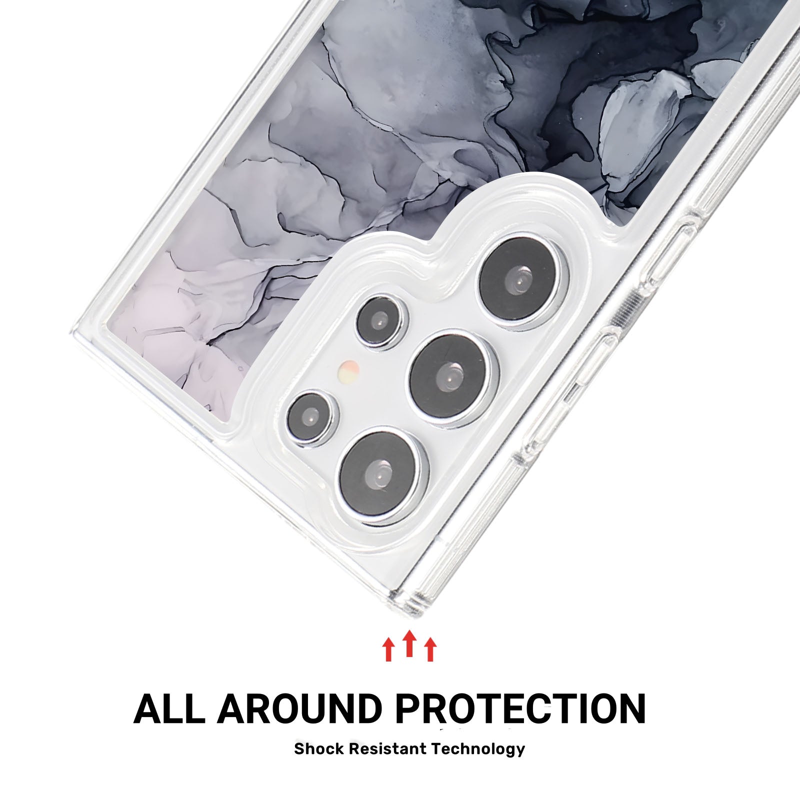 For Samsung Galaxy S23 Ultra TPU Case Marble Printing Air Bag Anti-Drop Phone Cover