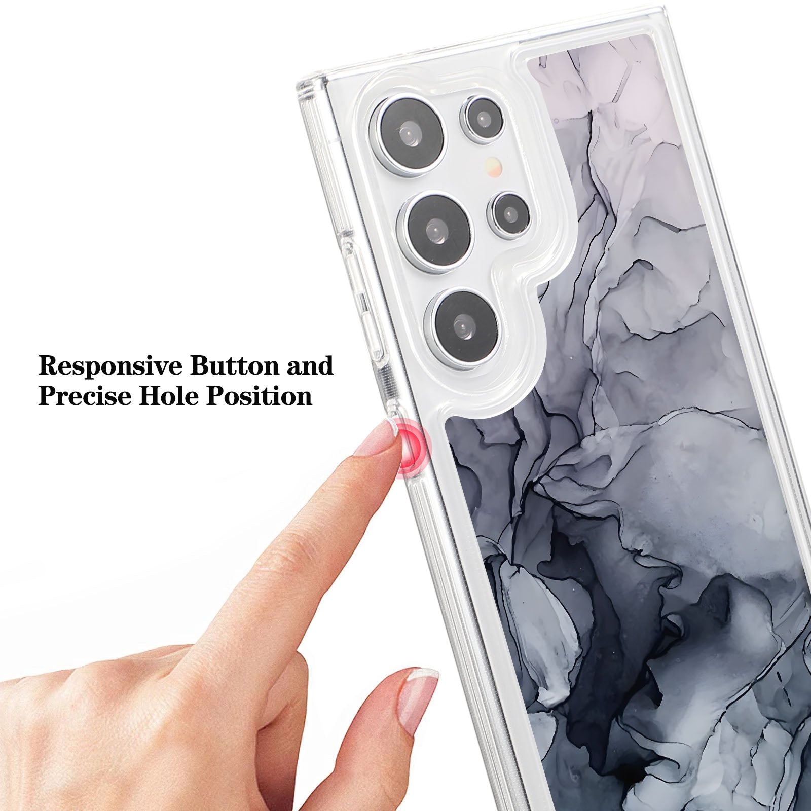 For Samsung Galaxy S23 Ultra TPU Case Marble Printing Air Bag Anti-Drop Phone Cover