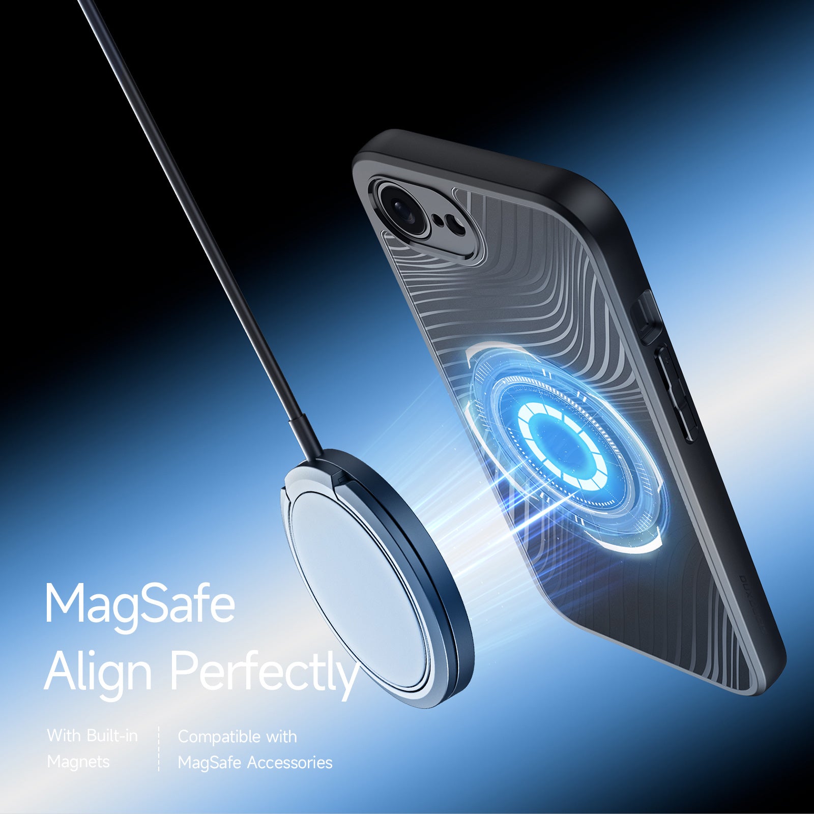 DUX DUCIS Aimo Series for iPhone SE (2024) Case PC+TPU Phone Cover Compatible with MagSafe (REACH, Black)