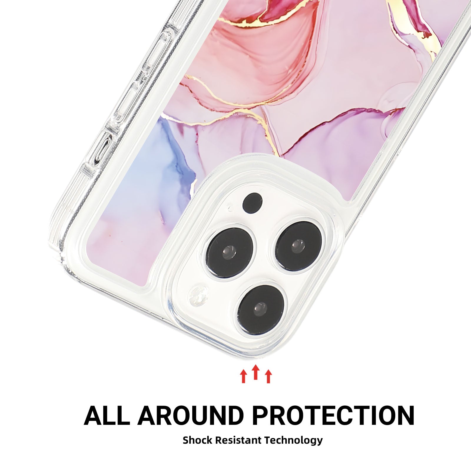 For iPhone 15 Pro Max Case Marble Pattern Soft TPU Airbag Protection Cell Phone Cover