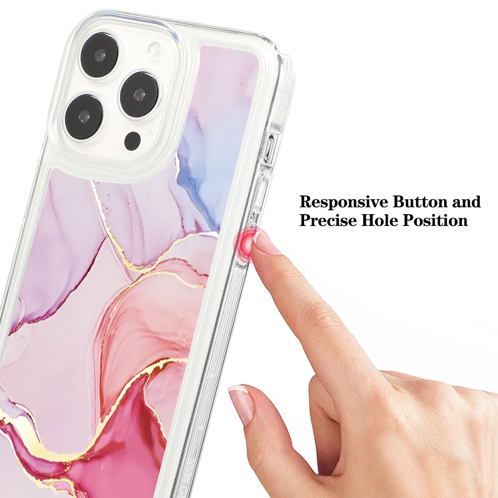 For iPhone 15 Pro Max Case Marble Pattern Soft TPU Airbag Protection Cell Phone Cover