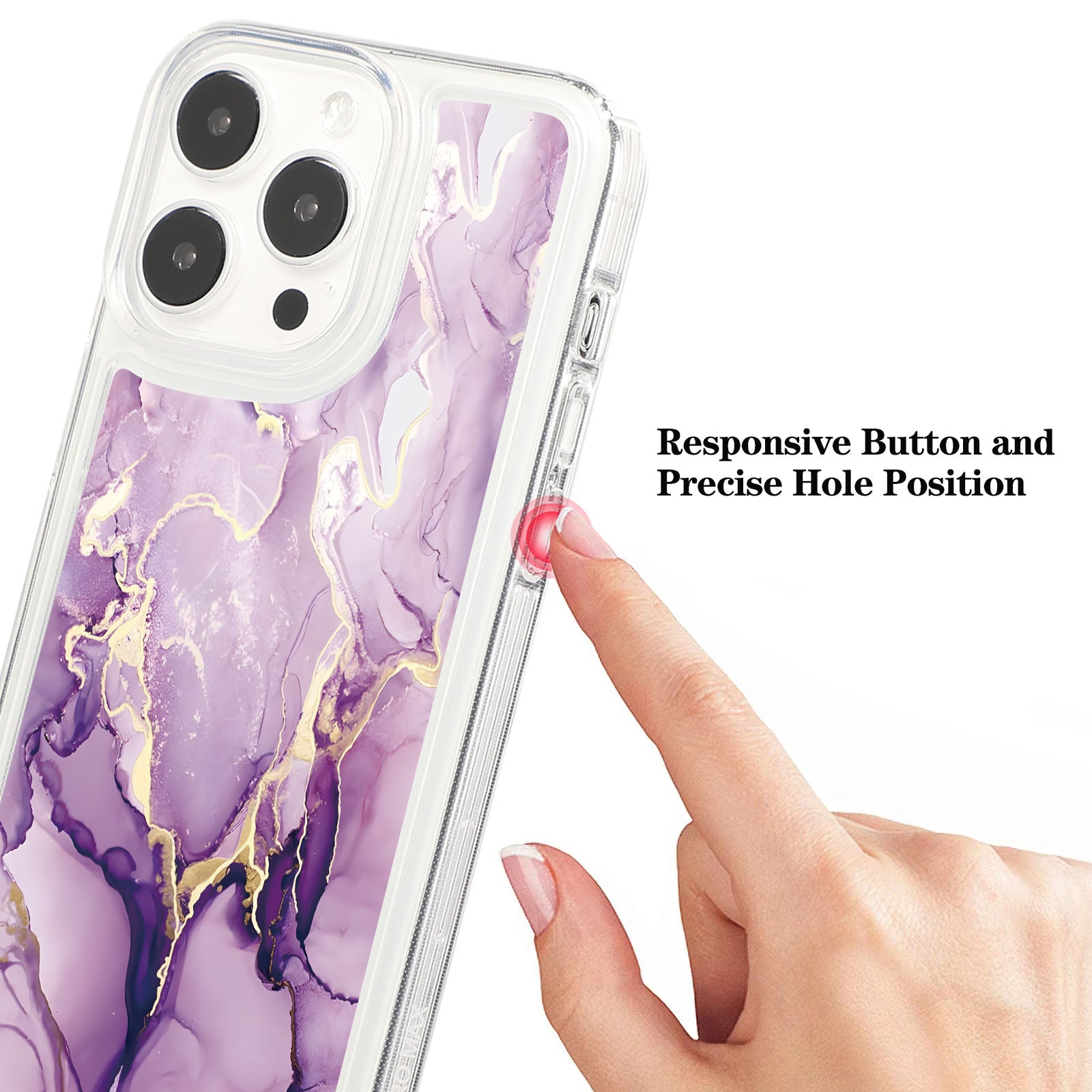 For iPhone 14 Pro TPU Case Marble Pattern Airbag Protection Back Phone Cover