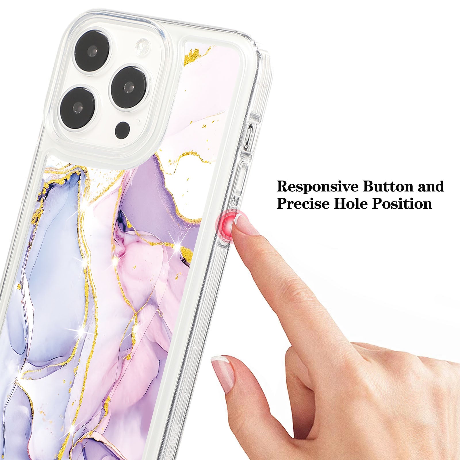 For iPhone 15 Pro Case Marble Pattern TPU Airbag Structure Phone Shell