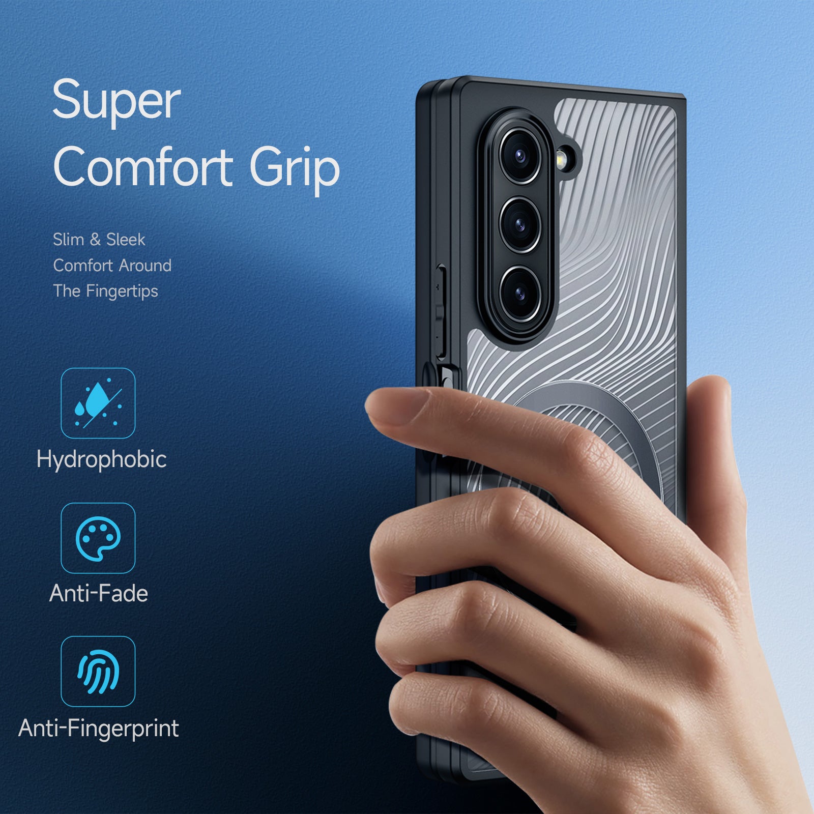 DUX DUCIS Aimo Series for Samsung Galaxy Z Fold6 5G Phone Case Compatible with MagSafe PC+TPU Slim Cover (REACH Certification), Black