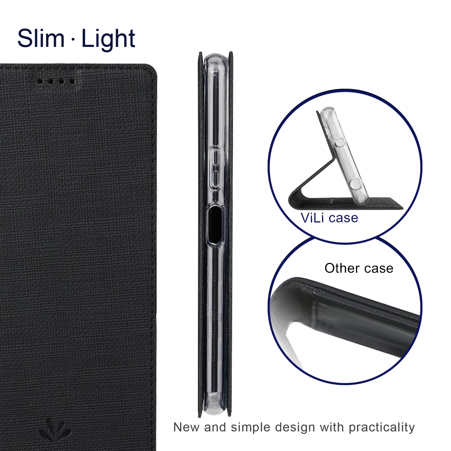 VILI DMX Series For Oppo A79 5G / A2 5G Case Card Holder Leather Magnetic Closure Phone Cover