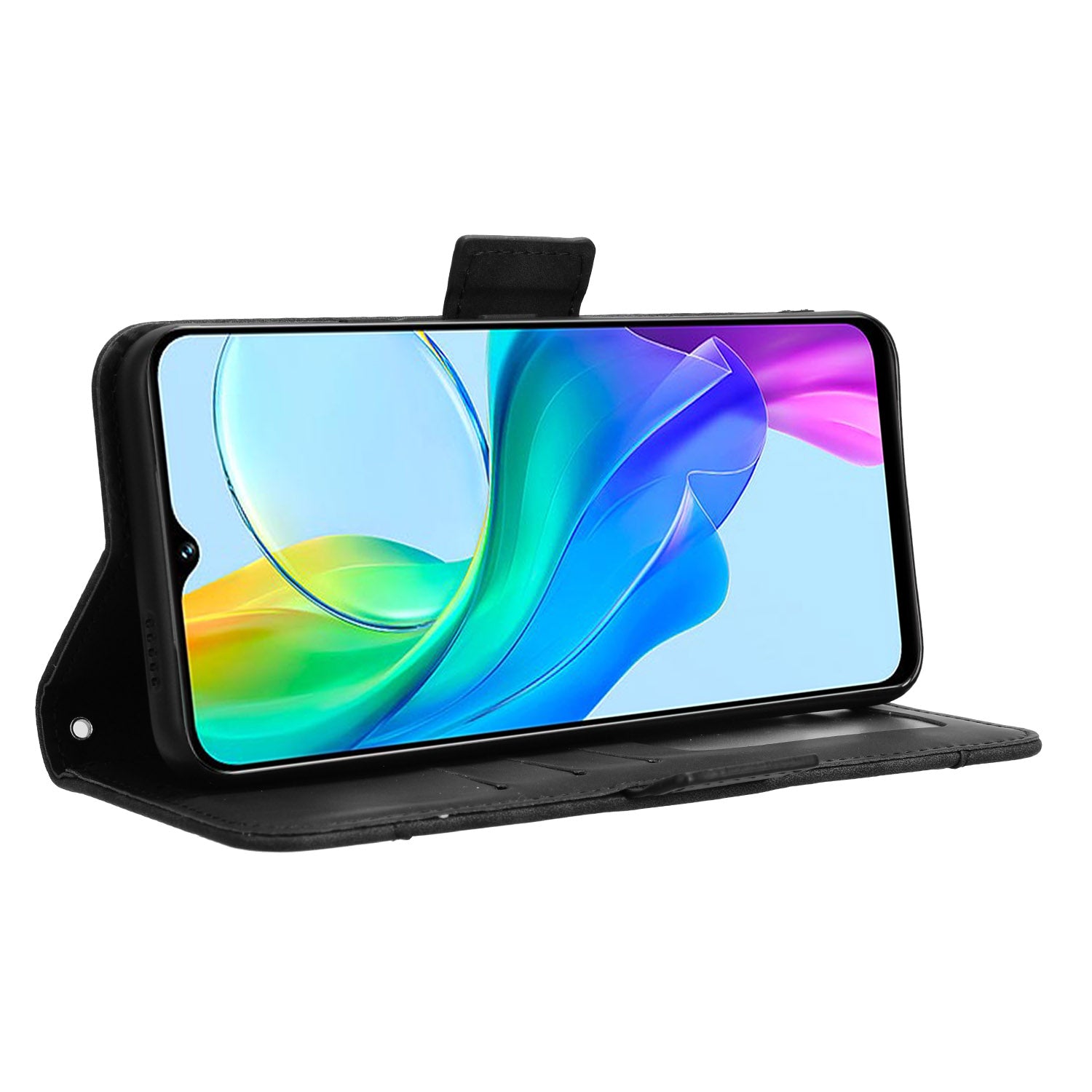 For vivo Y03 Leather Case with Multiple Card Slots Full Protection Wallet Phone Cover