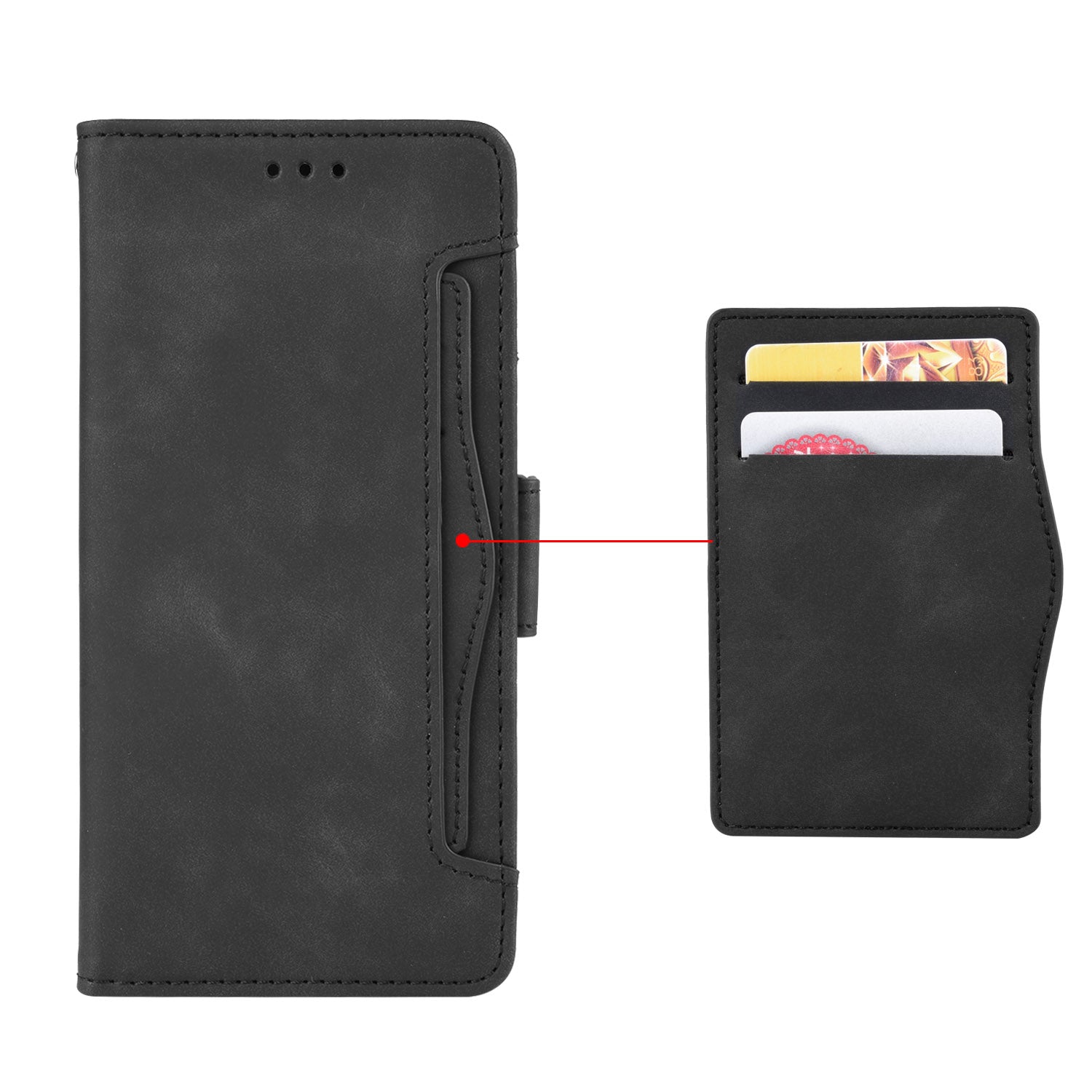 For vivo Y03 Leather Case with Multiple Card Slots Full Protection Wallet Phone Cover