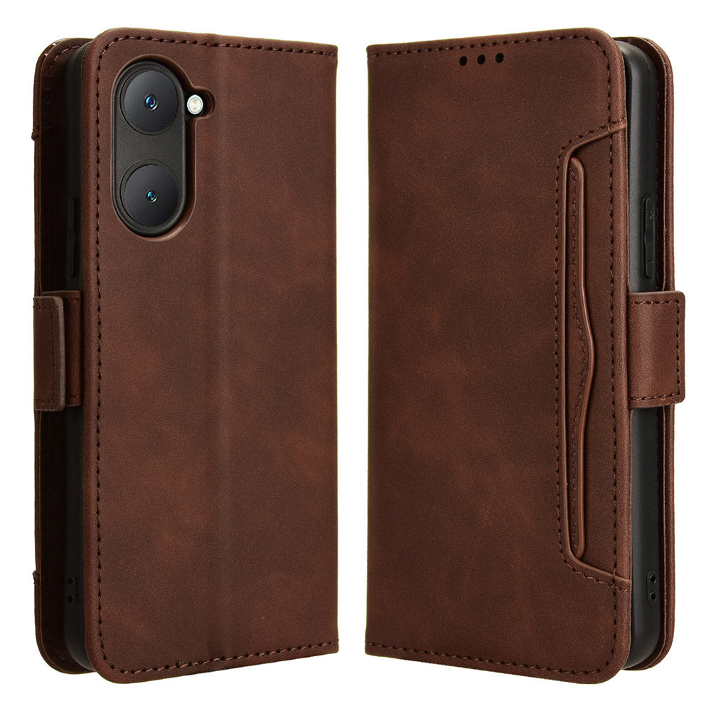 For vivo Y03 Leather Case with Multiple Card Slots Full Protection Wallet Phone Cover