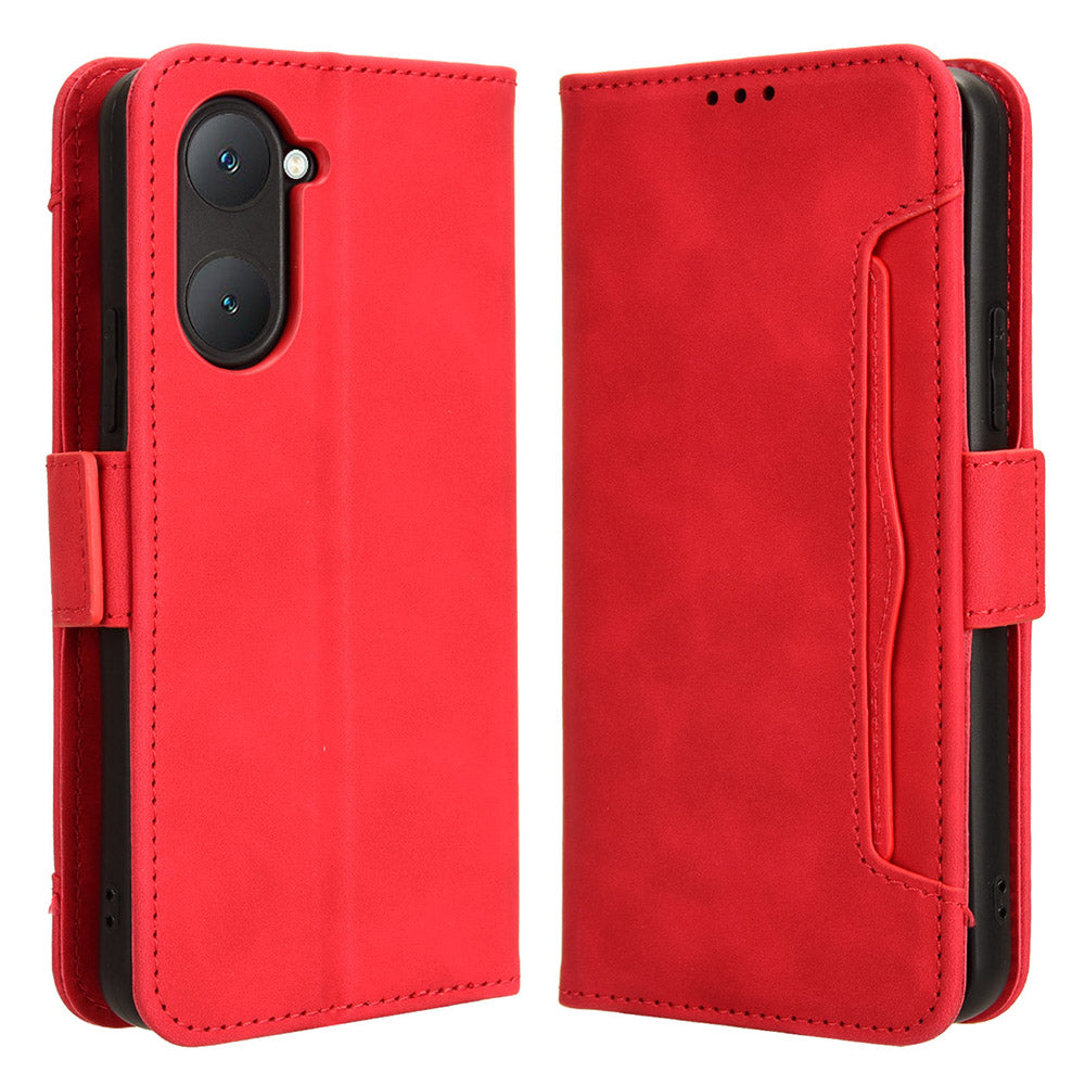 For vivo Y03 Leather Case with Multiple Card Slots Full Protection Wallet Phone Cover