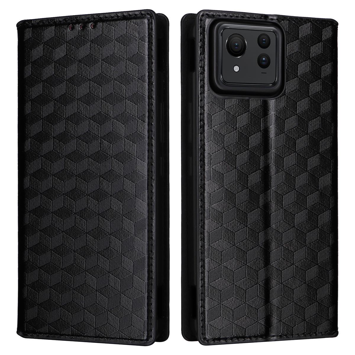 For Asus Zenfone 11 Ultra 5G Leather Wallet Case Rhombus Imprinted Protective Phone Cover