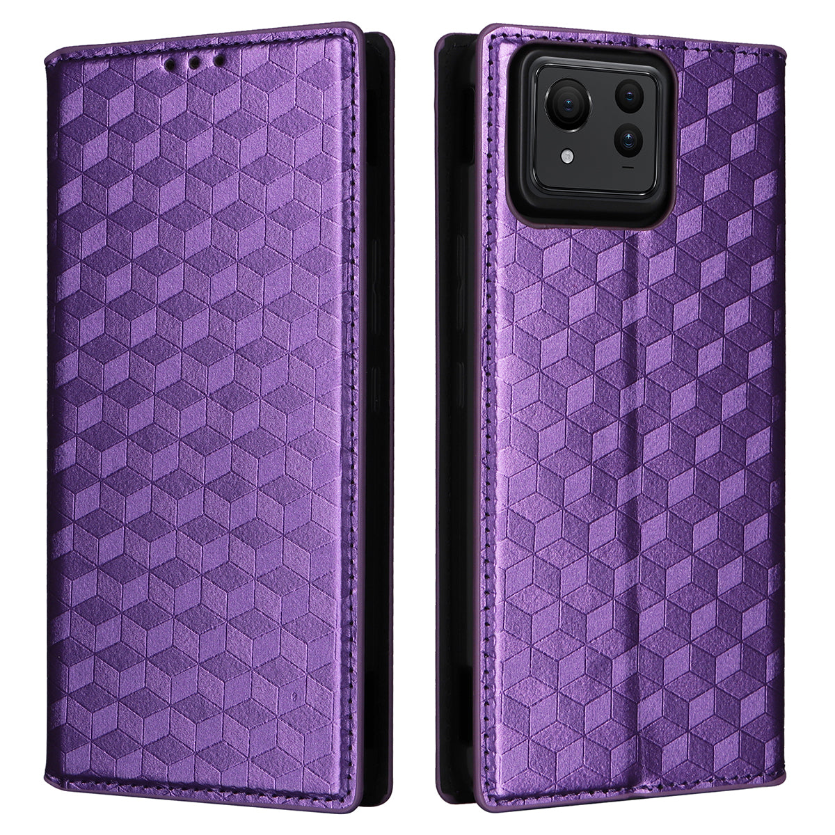 For Asus Zenfone 11 Ultra 5G Leather Wallet Case Rhombus Imprinted Protective Phone Cover