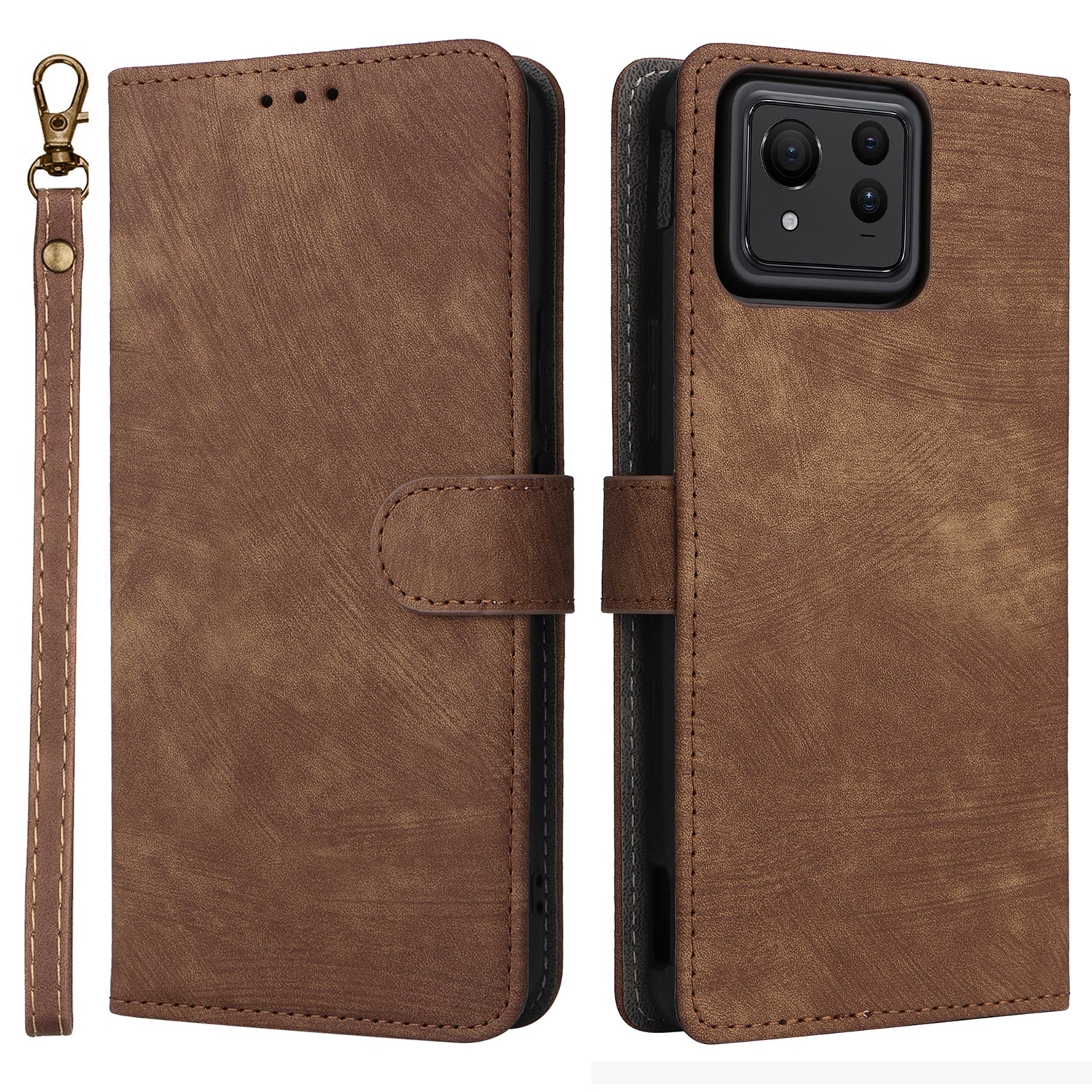 For Asus Zenfone 11 Ultra 5G Case with Strap RFID Blocking Wallet Phone Leather Cover