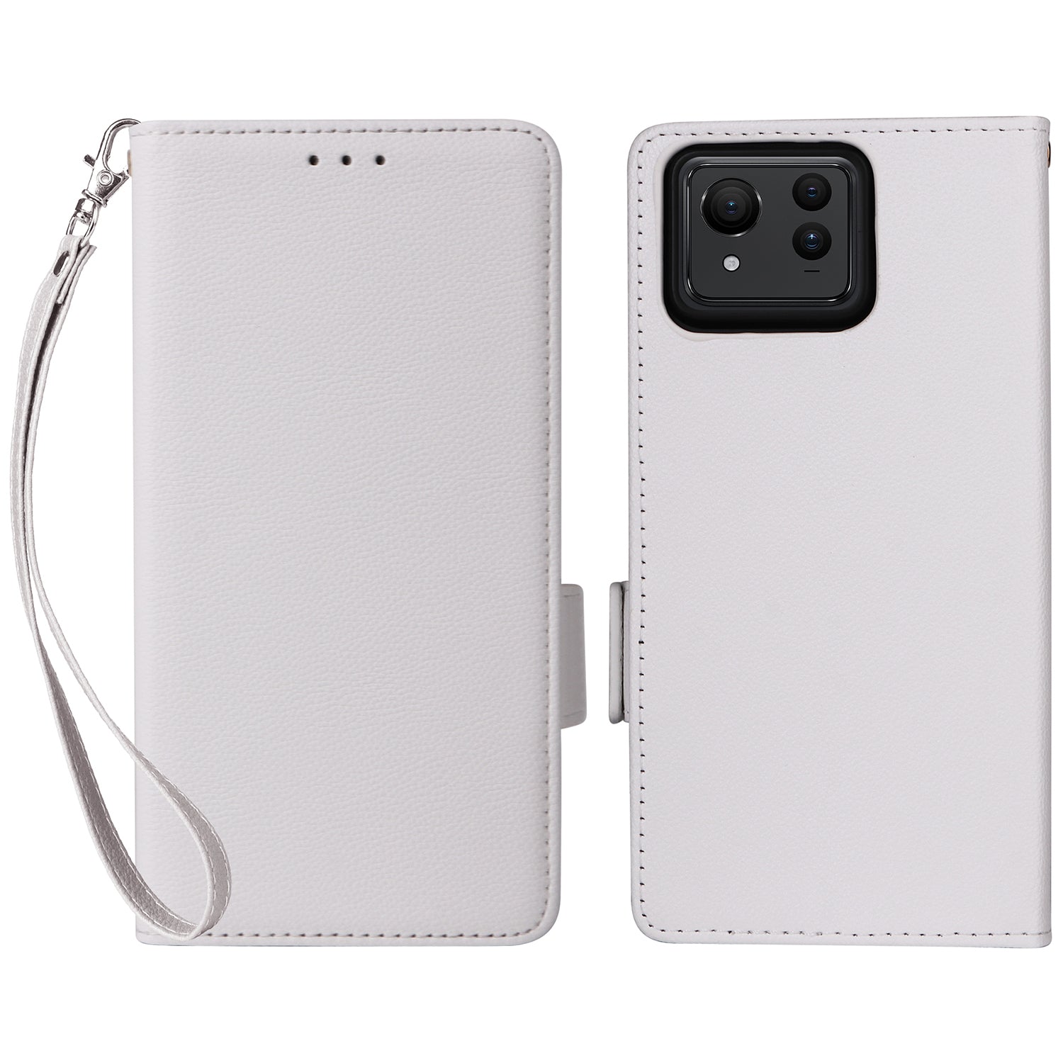 For Asus Zenfone 11 Ultra 5G Case Wallet Leather Litchi Texture Phone Cover with Wrist Strap