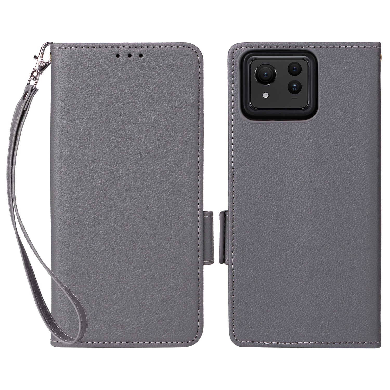 For Asus Zenfone 11 Ultra 5G Case Wallet Leather Litchi Texture Phone Cover with Wrist Strap