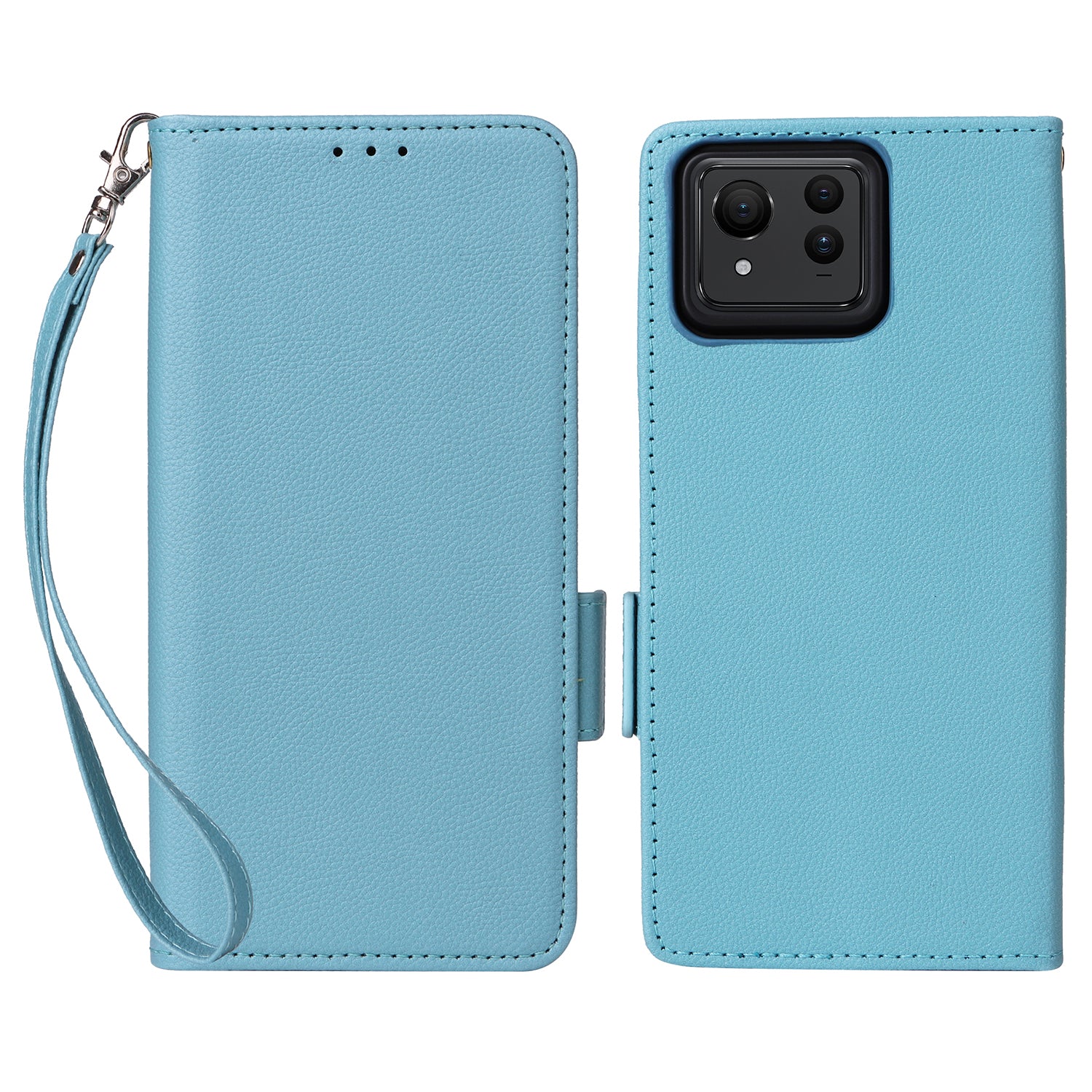 For Asus Zenfone 11 Ultra 5G Case Wallet Leather Litchi Texture Phone Cover with Wrist Strap