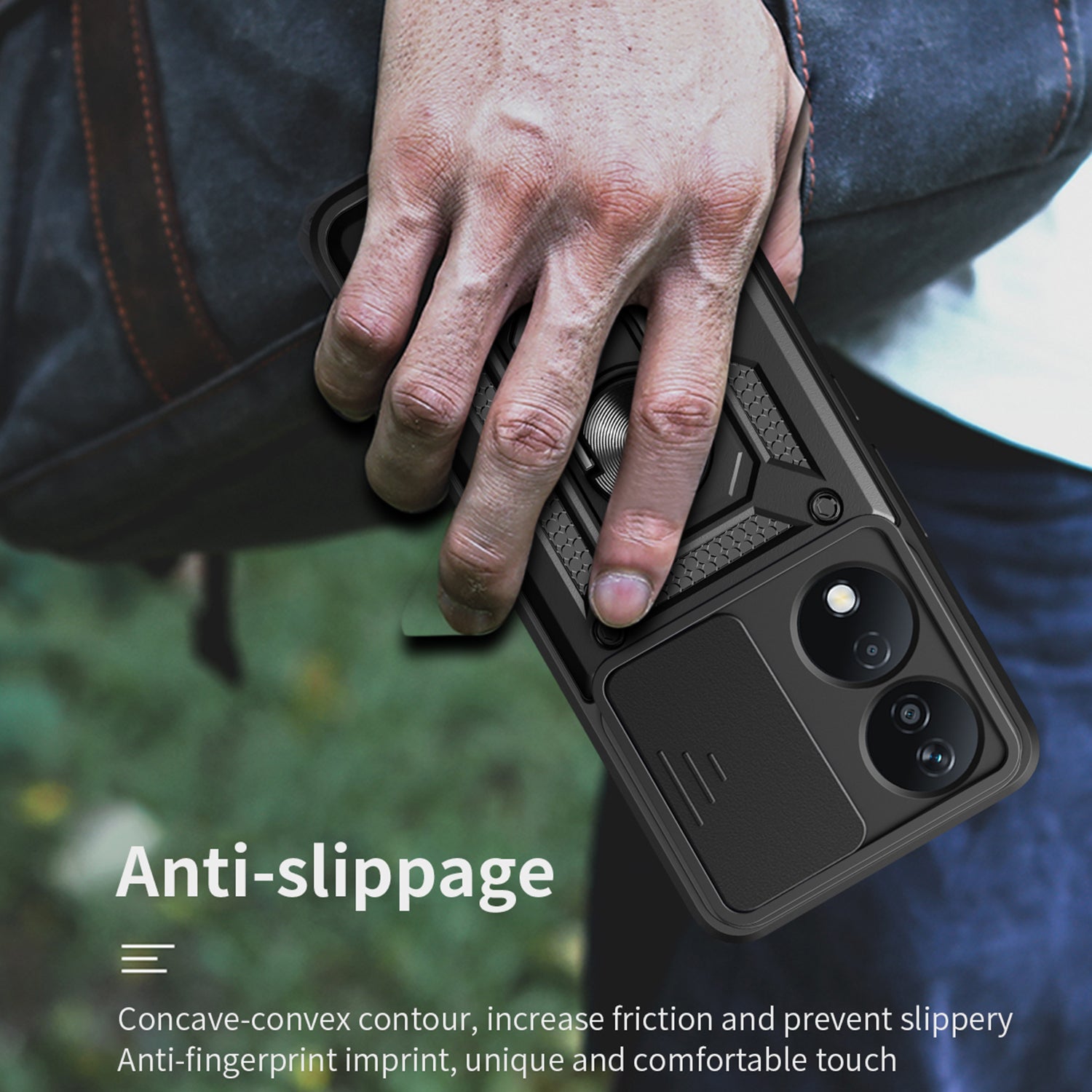 For Honor X7b 4G / 90 Smart Case PC+TPU Rugged Shockproof Phone Cover with Slide Lens Window