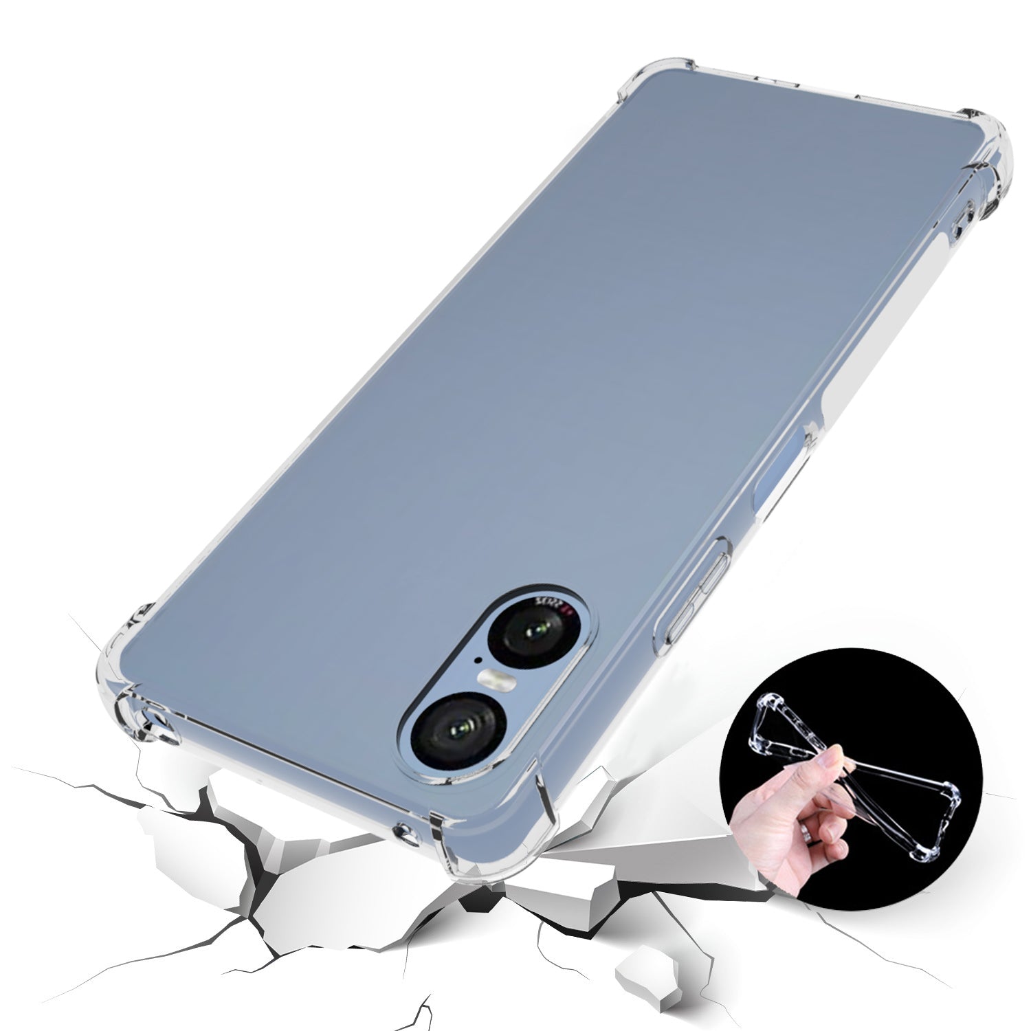 For Sony Xperia 5 VI Case Crystal Clear Soft TPU Drop-resistant Smart Phone Shell (Big Rear Lens Hole)