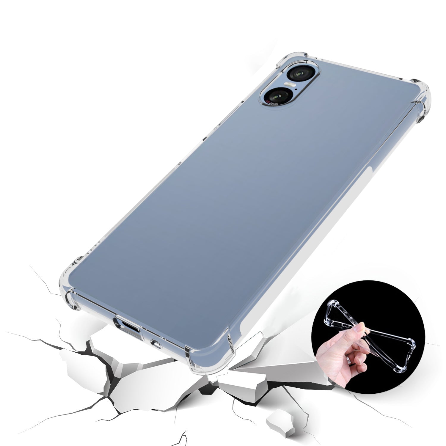 For Sony Xperia 5 VI Case Crystal Clear Soft TPU Drop-resistant Smart Phone Shell (Big Rear Lens Hole)
