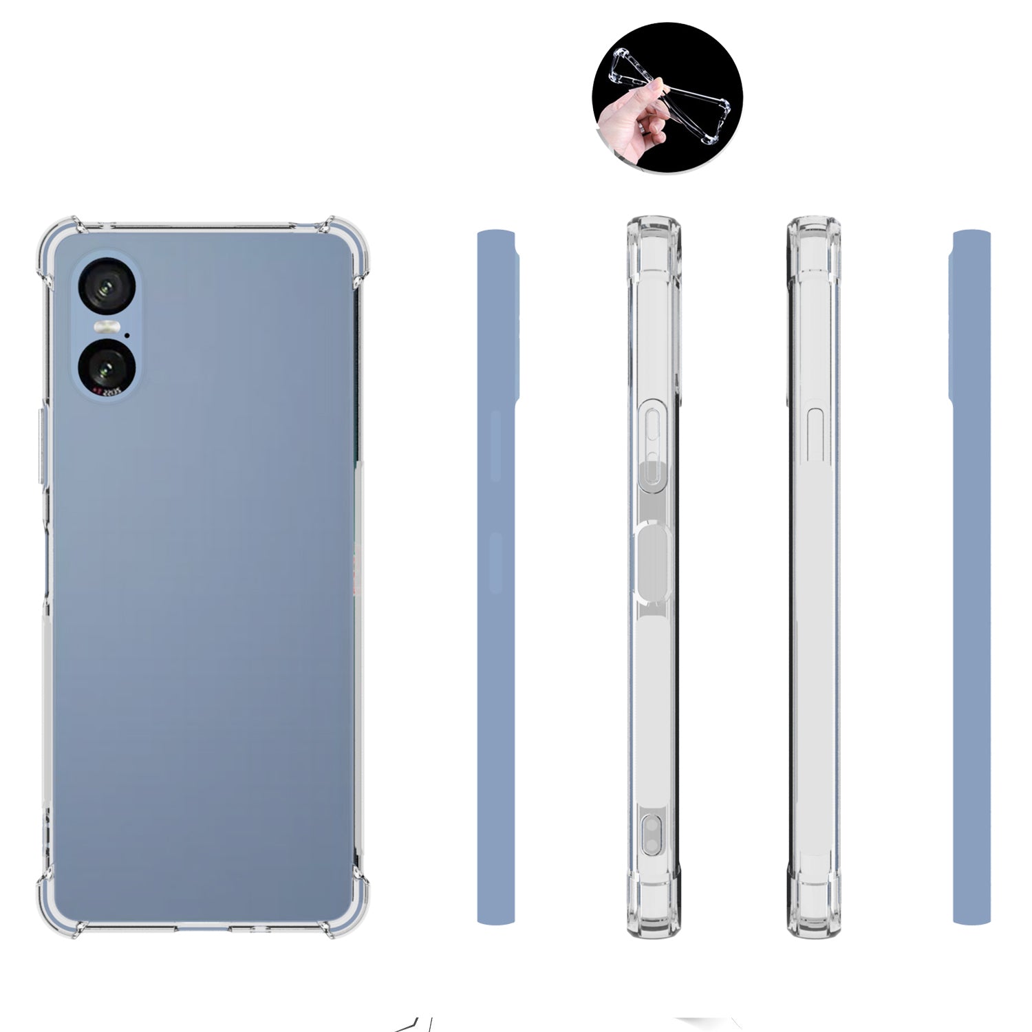 For Sony Xperia 5 VI Case Crystal Clear Soft TPU Drop-resistant Smart Phone Shell (Big Rear Lens Hole)