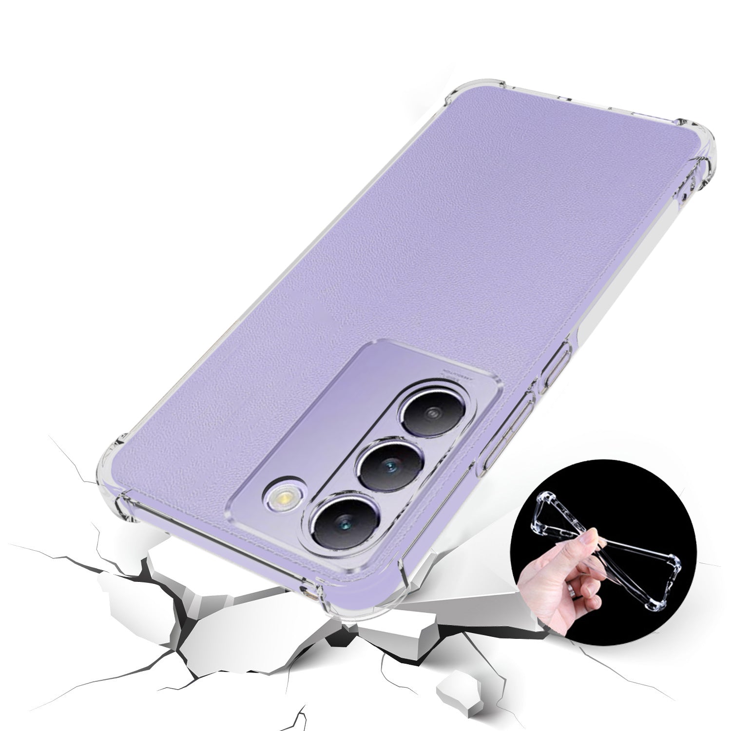 For vivo Y200e 5G Cell Phone Cases Anti-Slip TPU Precise Lens Cutout Cover