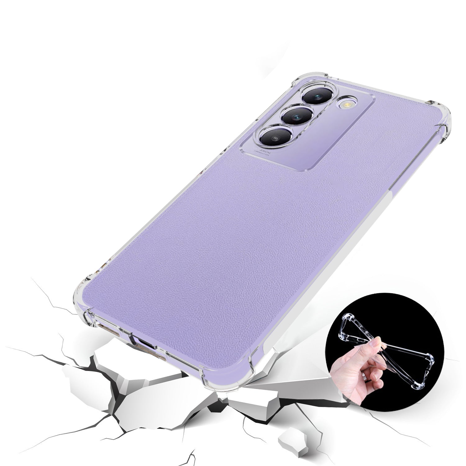For vivo Y200e 5G Cell Phone Cases Anti-Slip TPU Precise Lens Cutout Cover