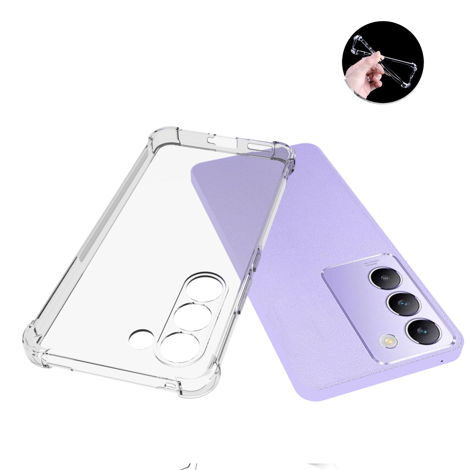 For vivo Y200e 5G Cell Phone Cases Anti-Slip TPU Precise Lens Cutout Cover