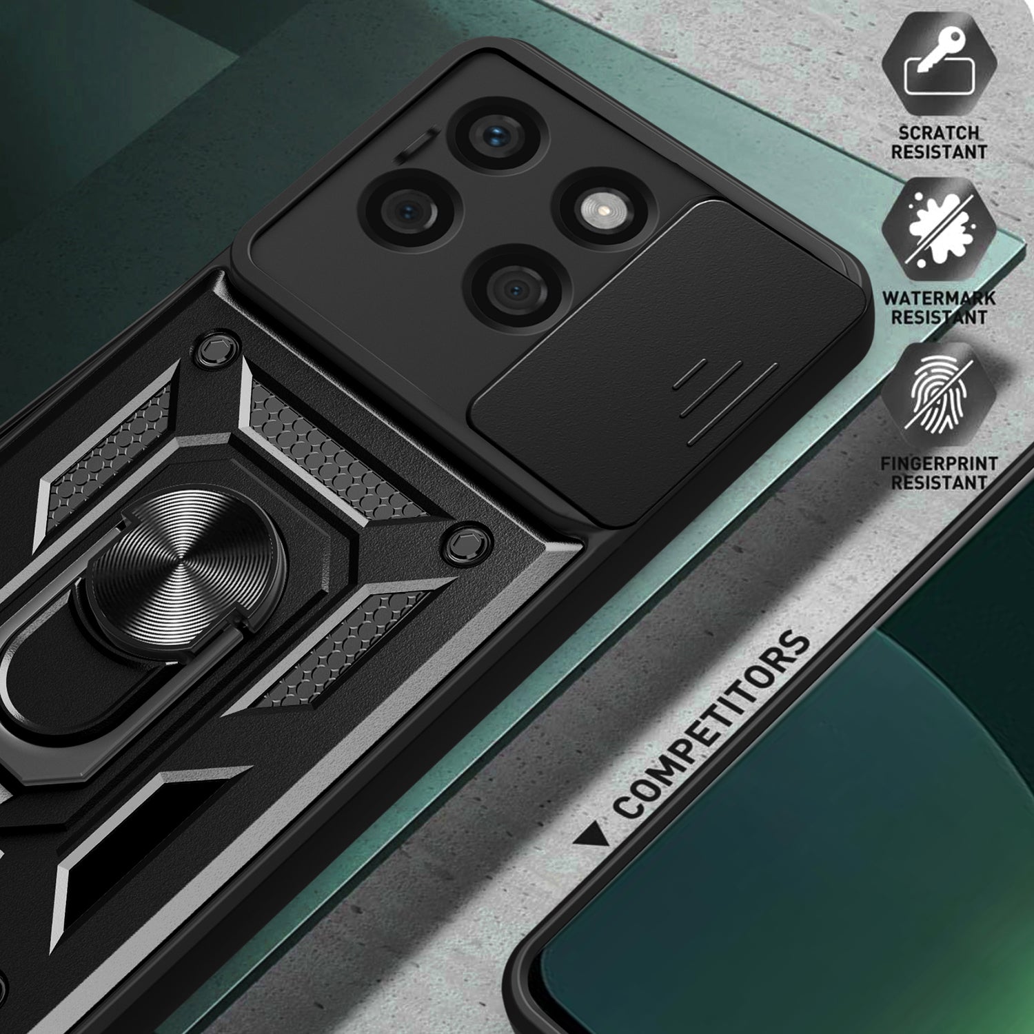 For Honor X8b 4G Case PC+TPU Camera Protection Phone Cover Built-in Kickstand