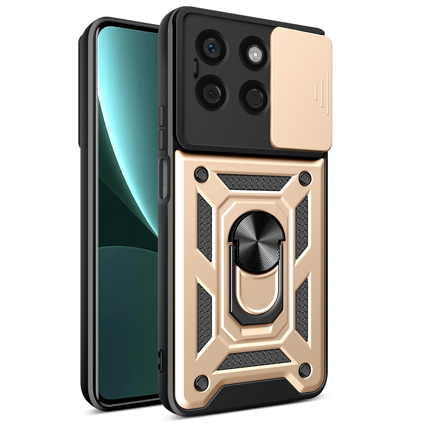 For Honor X8b 4G Case PC+TPU Camera Protection Phone Cover Built-in Kickstand