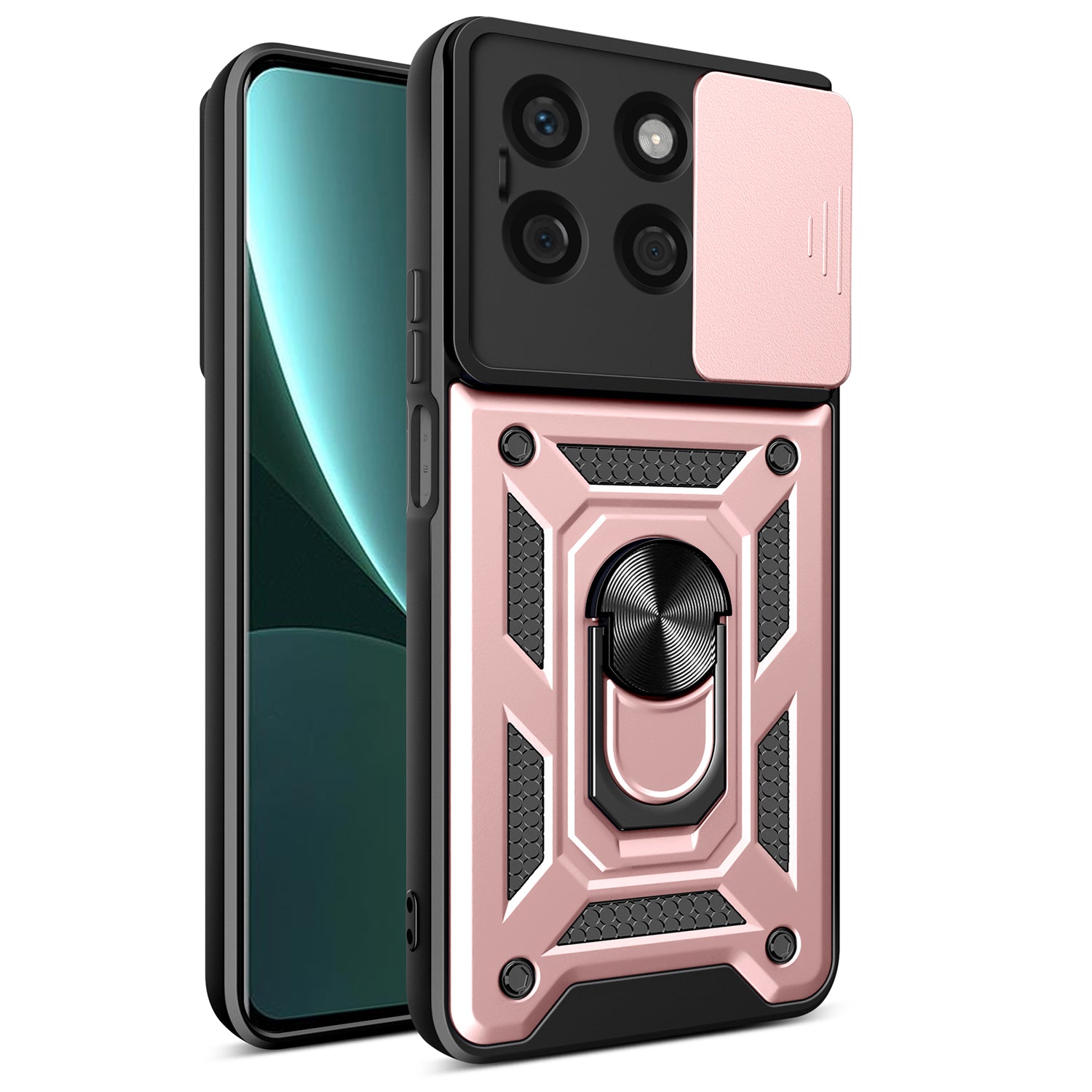 For Honor X8b 4G Case PC+TPU Camera Protection Phone Cover Built-in Kickstand