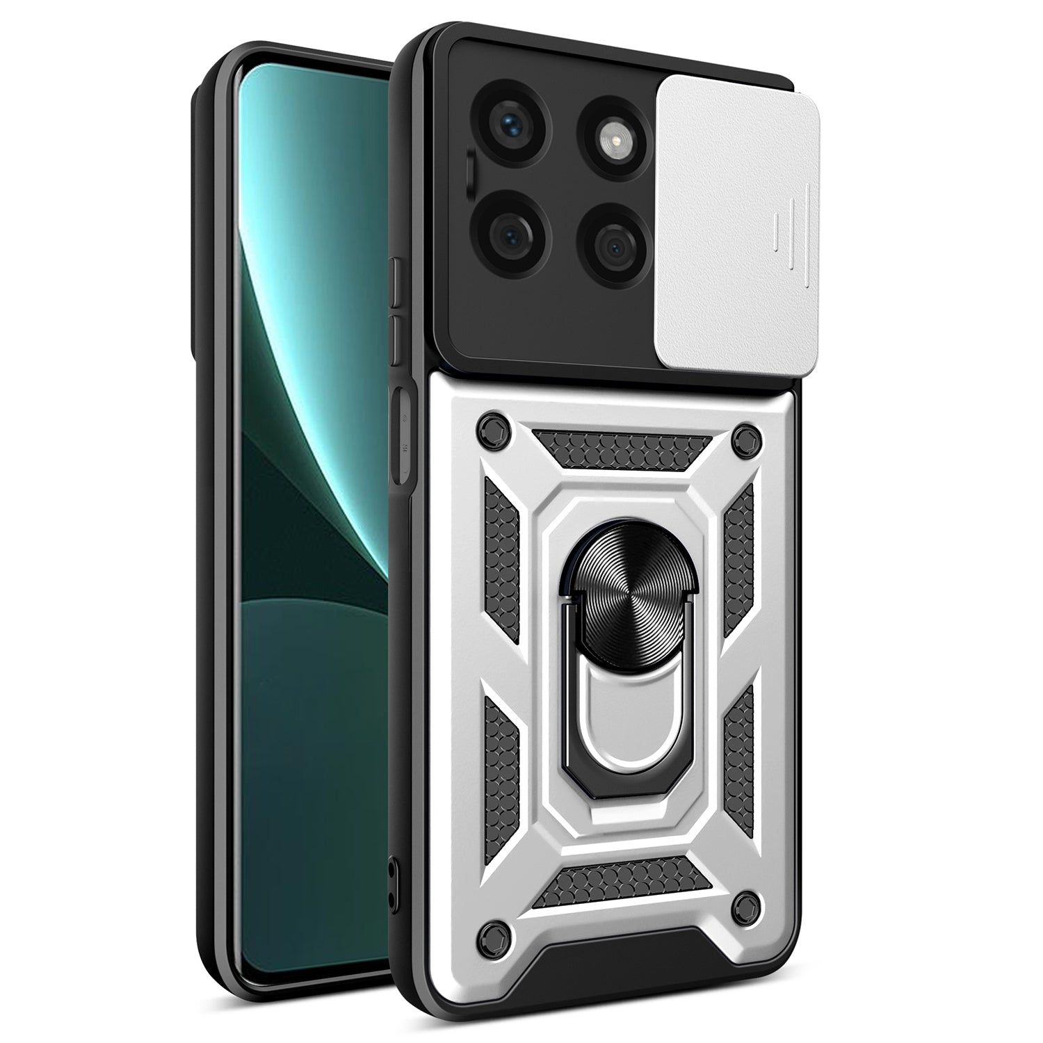 For Honor X8b 4G Case PC+TPU Camera Protection Phone Cover Built-in Kickstand