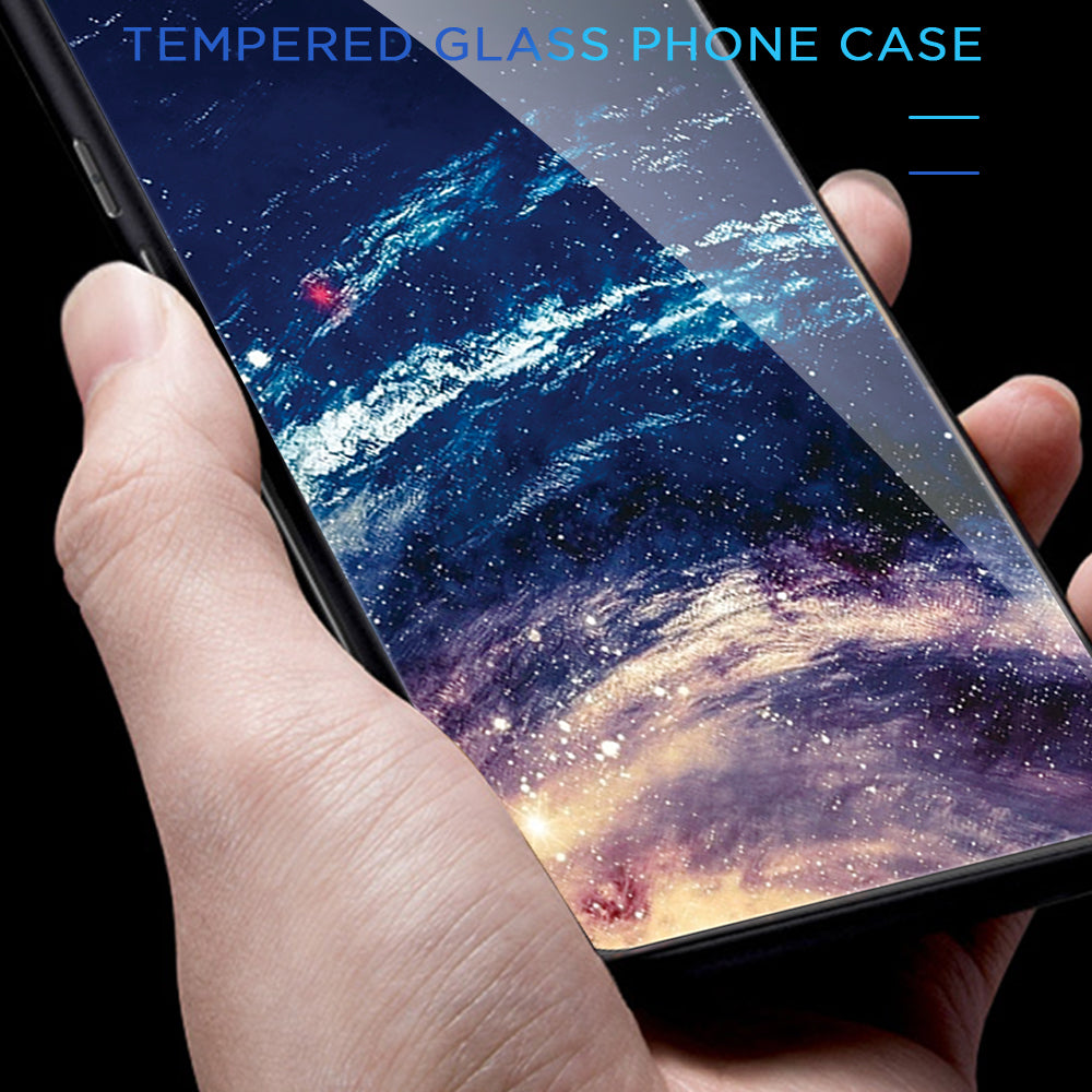 For Xiaomi Redmi Note 13 Pro+ 5G Cell Phone Cases Pattern Printing Tempered Glass+PC+TPU Shell