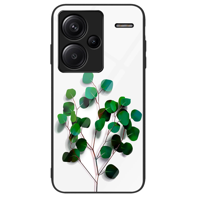 For Xiaomi Redmi Note 13 Pro+ 5G Cell Phone Cases Pattern Printing Tempered Glass+PC+TPU Shell