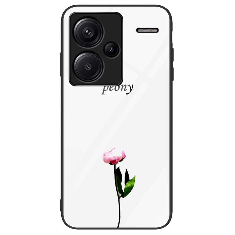 For Xiaomi Redmi Note 13 Pro+ 5G Cell Phone Cases Pattern Printing Tempered Glass+PC+TPU Shell